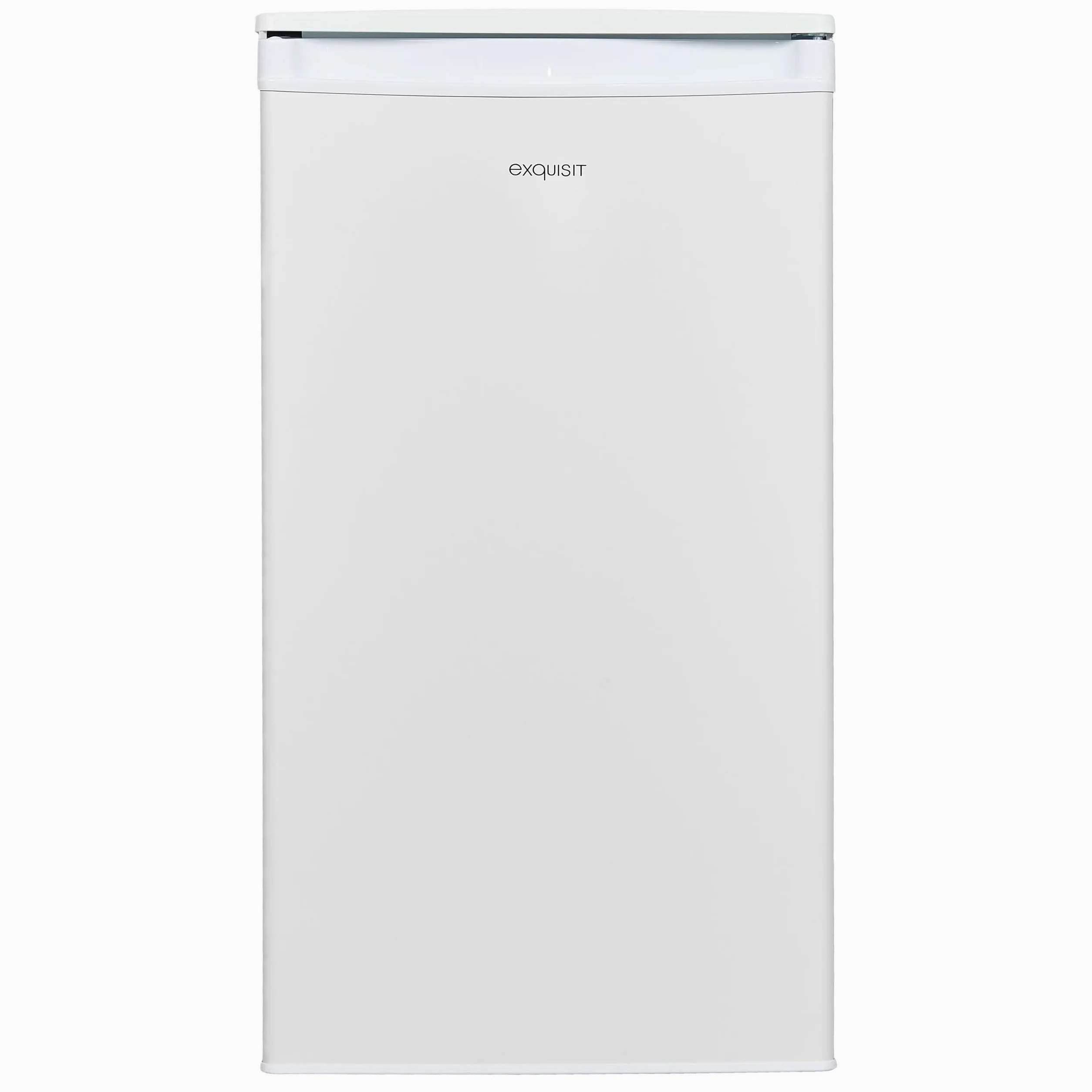 Exquisit® Frigorífico Table Top, 75L, Clase E, Color Blanco, Estantes de Cristal, Puerta Reversible, Tiradores Integrados, Cajón Verdulero, Consumo 84 kWh/año, Medidas 84,3x45x45.4 Cm.