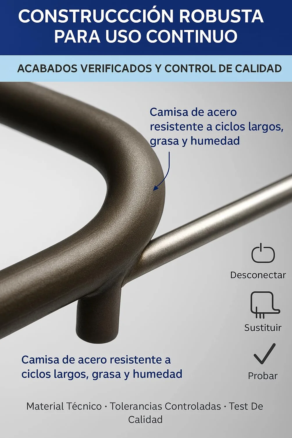 RECAMBIOS DREYMA Resistencia Solera y Grill Horno 1500W 1100W 230V Tubular Acero Montaje Faston Barra Guia Calor Uniforme Instalacion Rapida Compatible con TEKA BOSCH BALAY Repuesto Solido