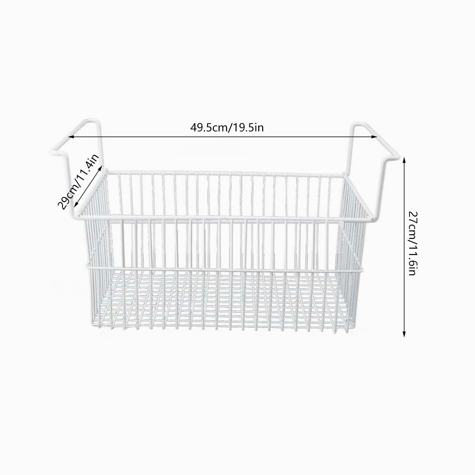 Cesta De Almacenamiento De Alambre para Congelador De Gran Capacidad con Asa para Gabinete De Baño, 2 uds. De Contenedores Organizadores De Alambre De Acero (#1)