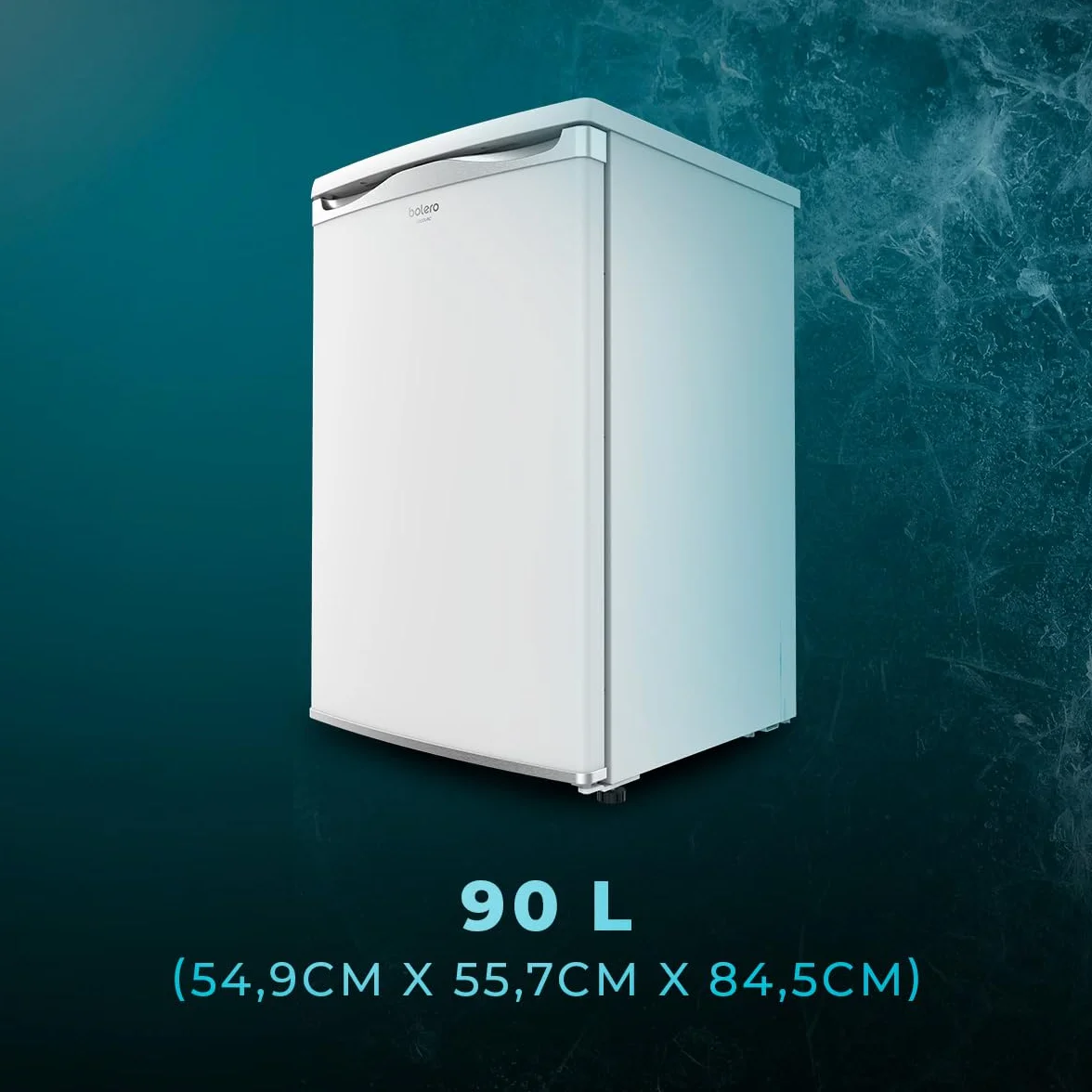 Cecotec Congelador Vertical Mini Bolero CoolMarket TF 90 White. 90 Litros, Altura 84,5 cm, Ahorro Energético, Puerta Reversible, 2 Cajones y 1 Bandeja, Blanco