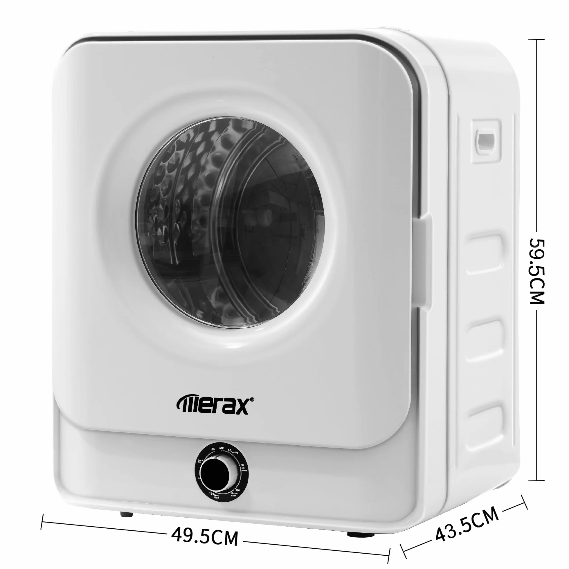 Merax Secadora de Aire 3 kg 830 W 5 Programas Montaje en Pared Blanco