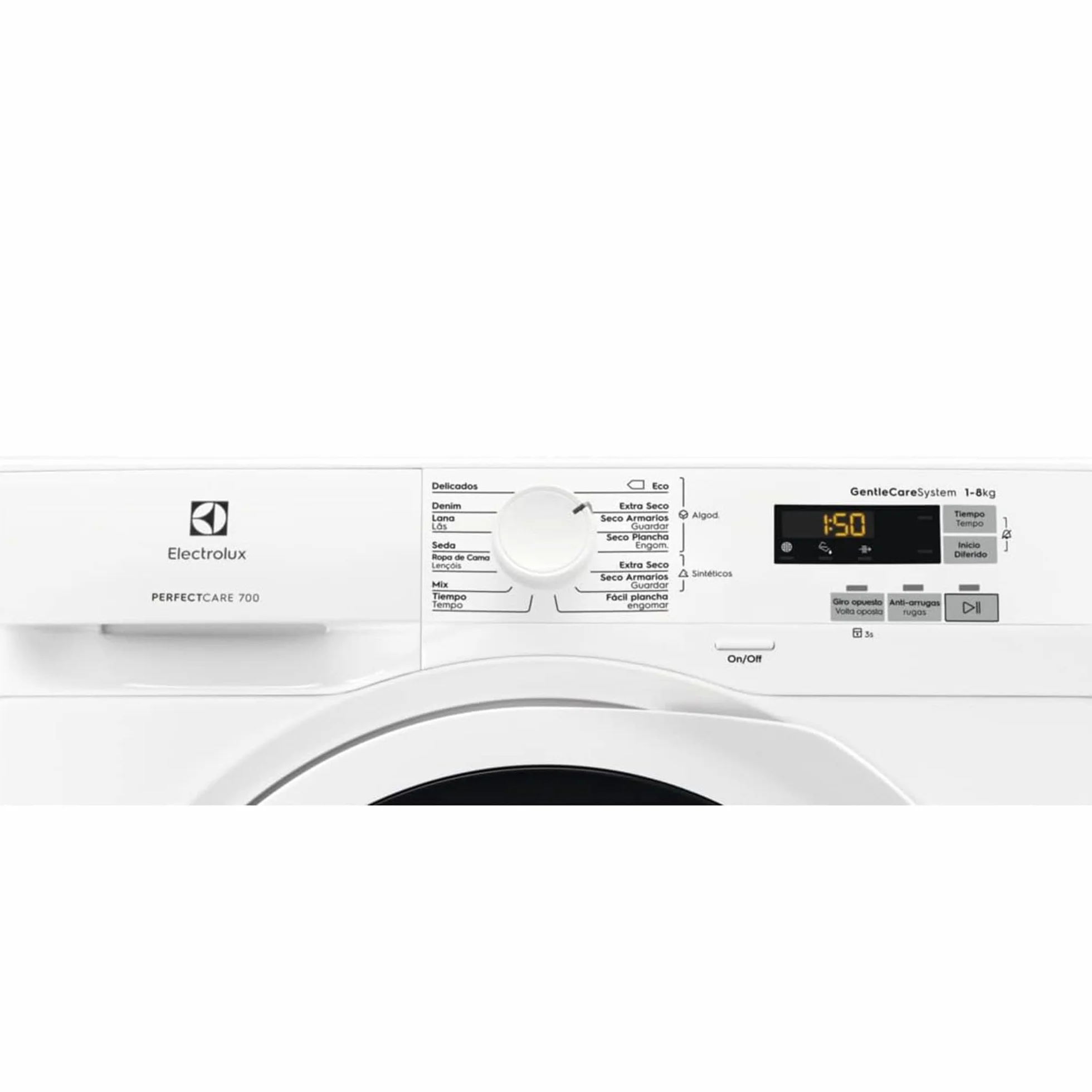 Electrolux Secadora de Carga Frontal EW7H5825IB, 8 Kg, Tecnología SensiCare, Sistema GentleCare, Libre Instalación, Sistema EcoFlow, Inicio Diferido, Panel LCD, Blanco