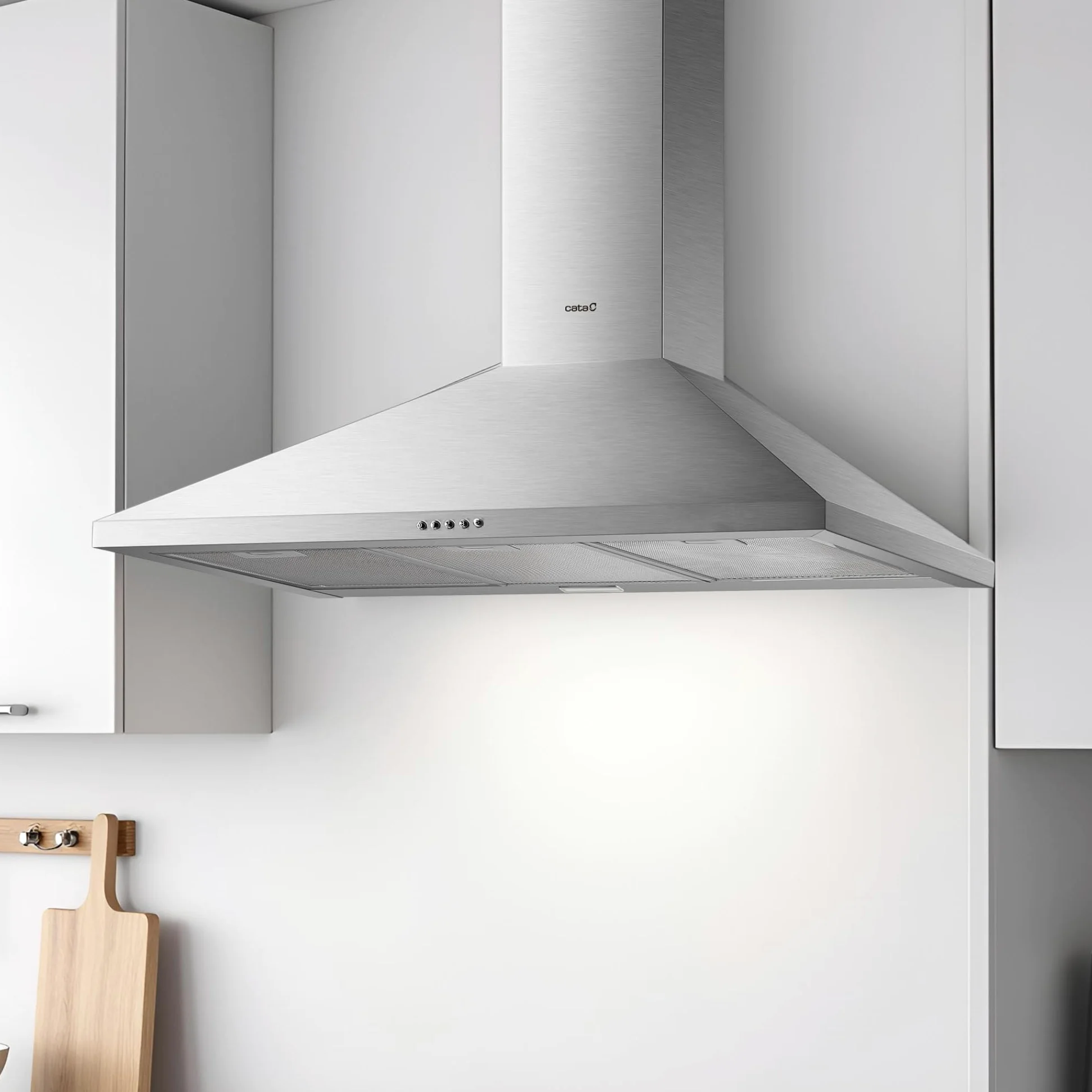 Cata Campana Extractora VZX 9000 X/A Campana de Pared Decorativo 90 cm Capacidad de Extracción de 510m3/h 3 niveles de Potencia Acabado en Acero Inoxidable
