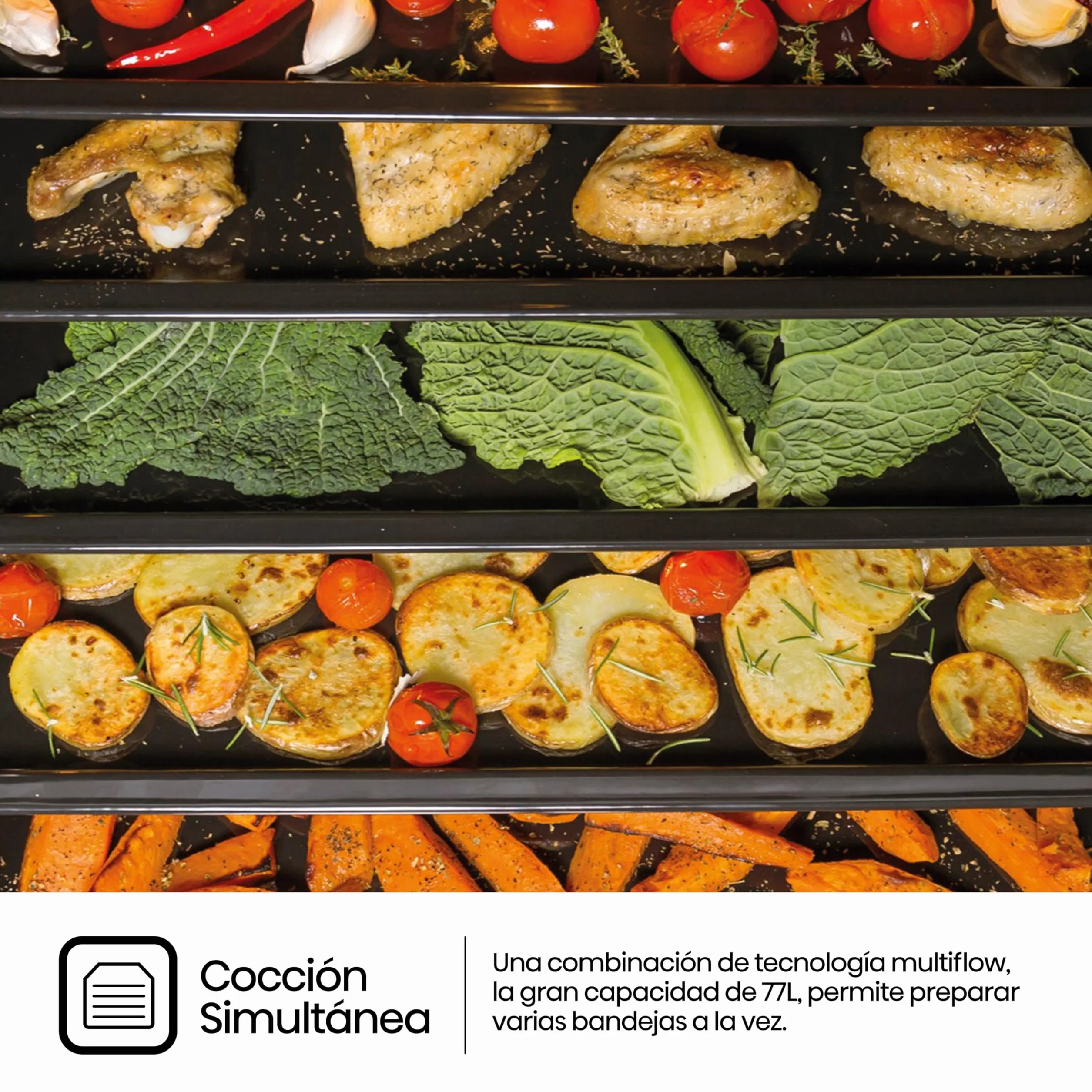Hisense Horno Hidrolítico 77L Clase A Guía Telescópica Doble Grill Inox