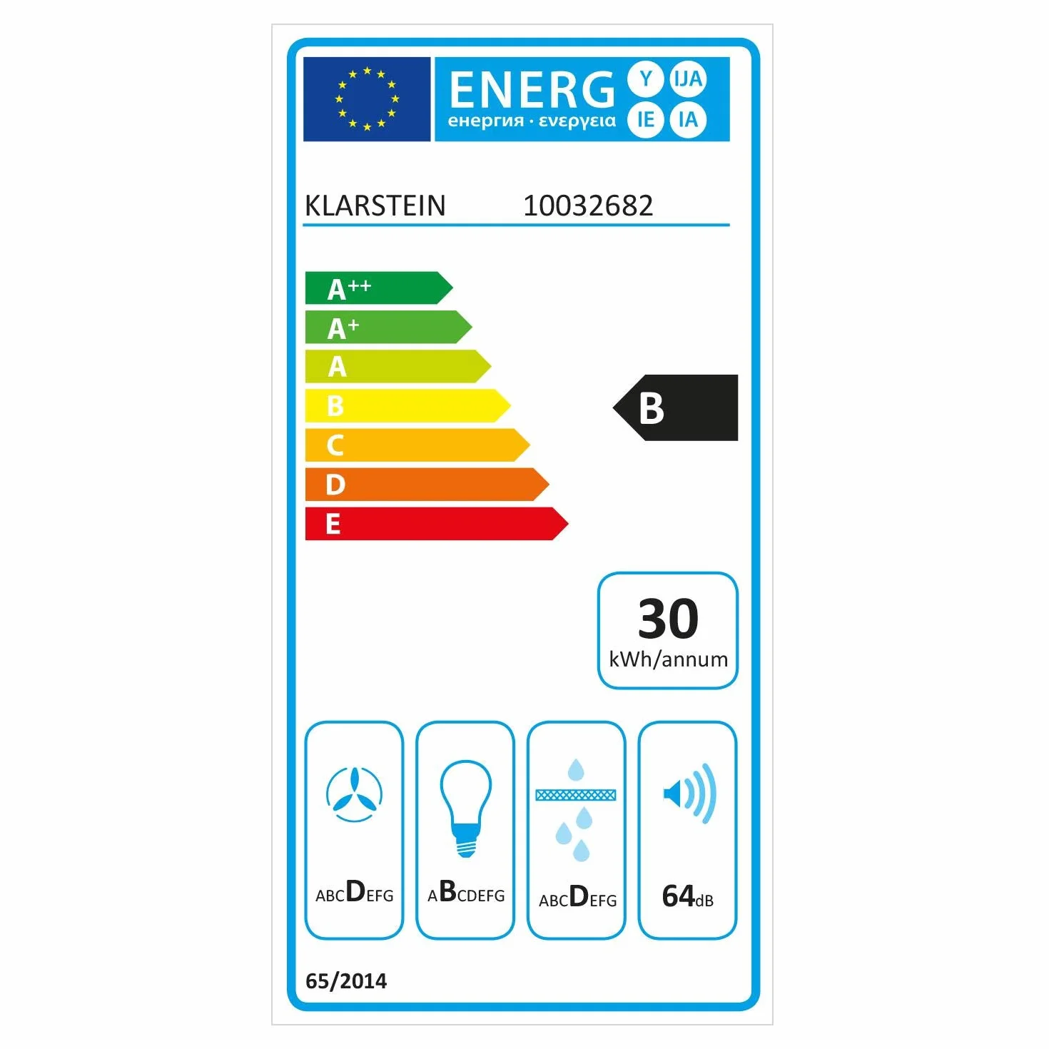 Klarstein Zugspitze 90 Campana extractora - Extractor de pared, Extractor de humos, 65 W, Absorción de 310m³/h, Ventilación y absorción, Iluminación LED de la cocina, Filtro de grasa, Negro