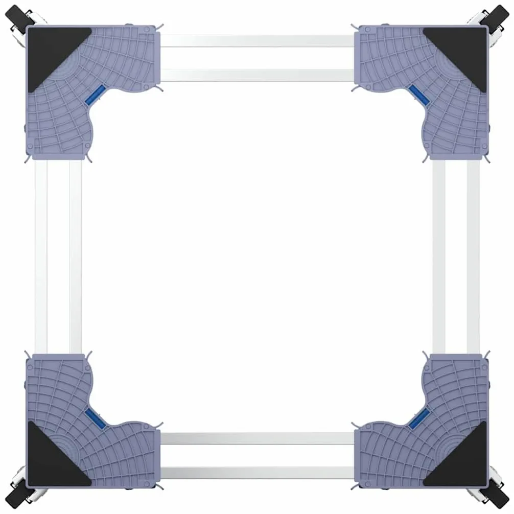 Base para lavadora gris, 67 x 67 x 12 cm, acero inoxidable con ruedas extensibles, 350 kg de carga, accesorio de lavadora para accesorios de secadora en interiores