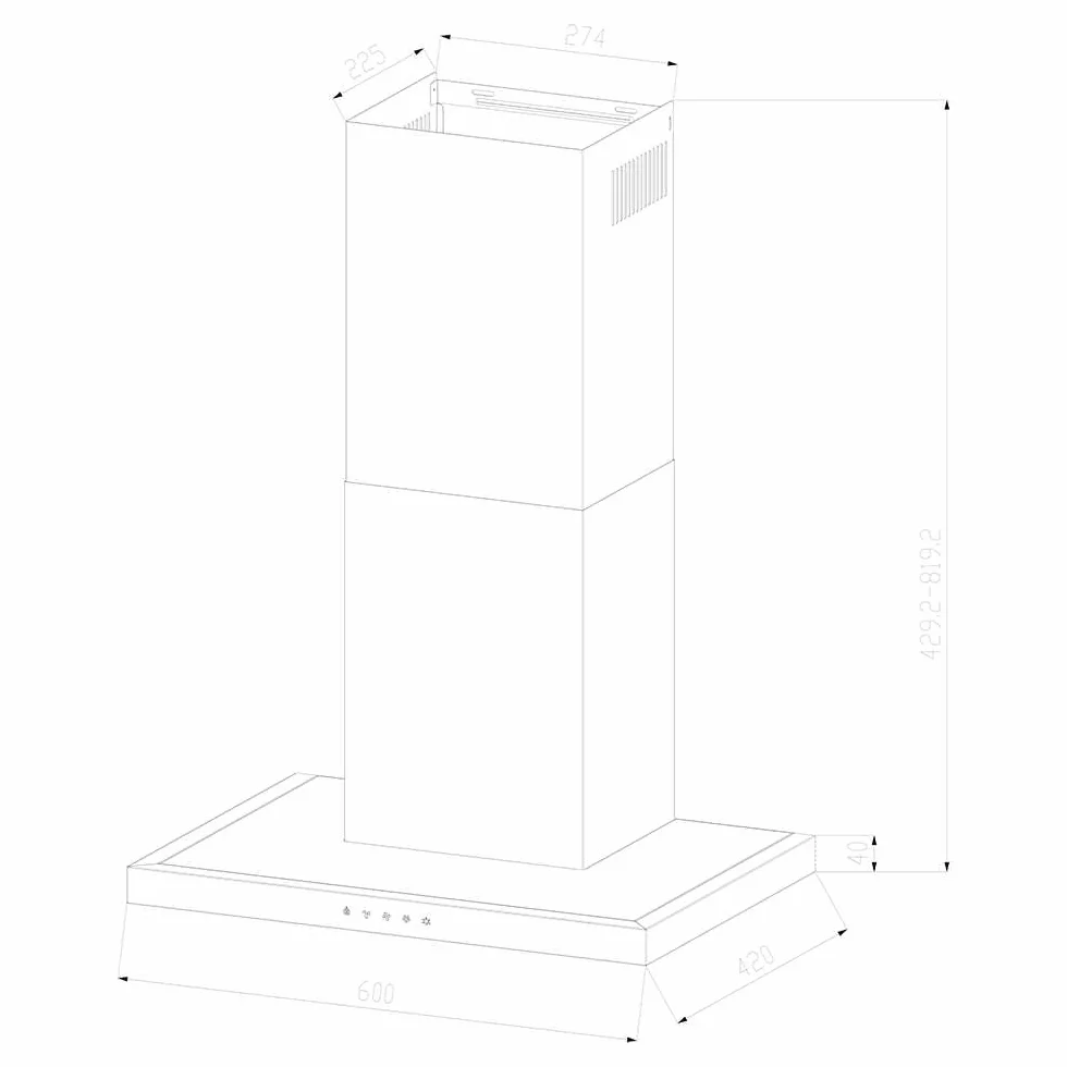 Cecotec Campana Extractora 60cm Bolero Flux TT 604000 Inox A++ 393m3/h Motor DC