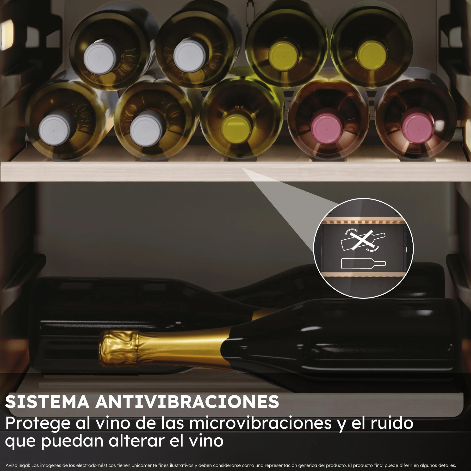 Haier Wine Bank 50 Series 7 HWS77GDAU1 Vinoteca de 77 botellas, WIFI, 2 Zonas, Estantes de madera, Filtro Anti-UV, Filtro de carbón, Refrigeración por Compresor, Display Digital, LED, 37 dbA, Negra