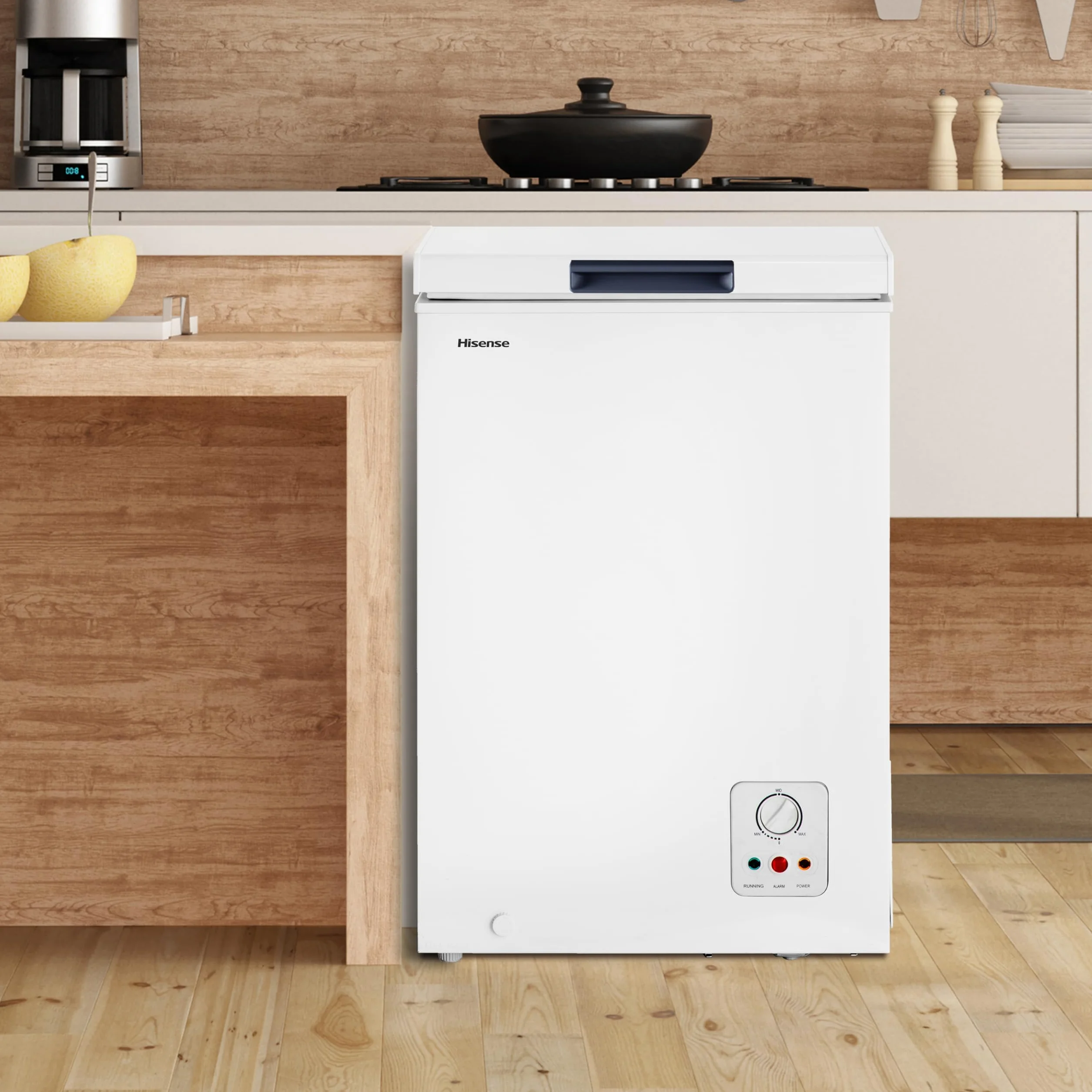 Hisense MCF95E – Congelador Baúl Capacidad 95 L, Silenciador 40 dB, Blanco, 54,6 x 47,9 x 85,4 cm