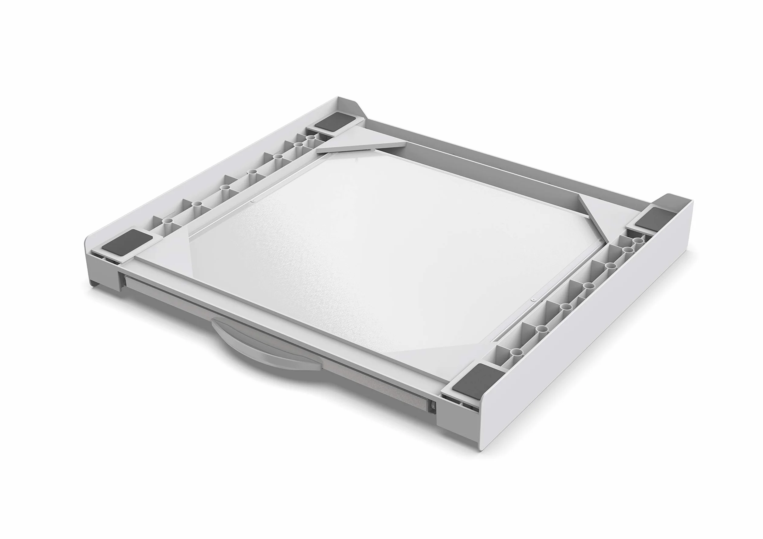 Meliconi Base Torre Pro, kit de superposición universal para lavadora y secadora con estante extraíble y correa de seguridad incluida. Fabricado en Italia, blanco, M
