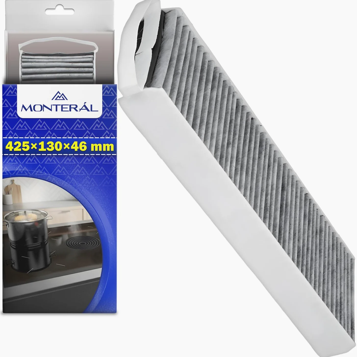 Filtro Carbon Activo 425x130x46 mm Campana Extractora para Bora Pure X Pure S Pure M Pure - MONTERAL