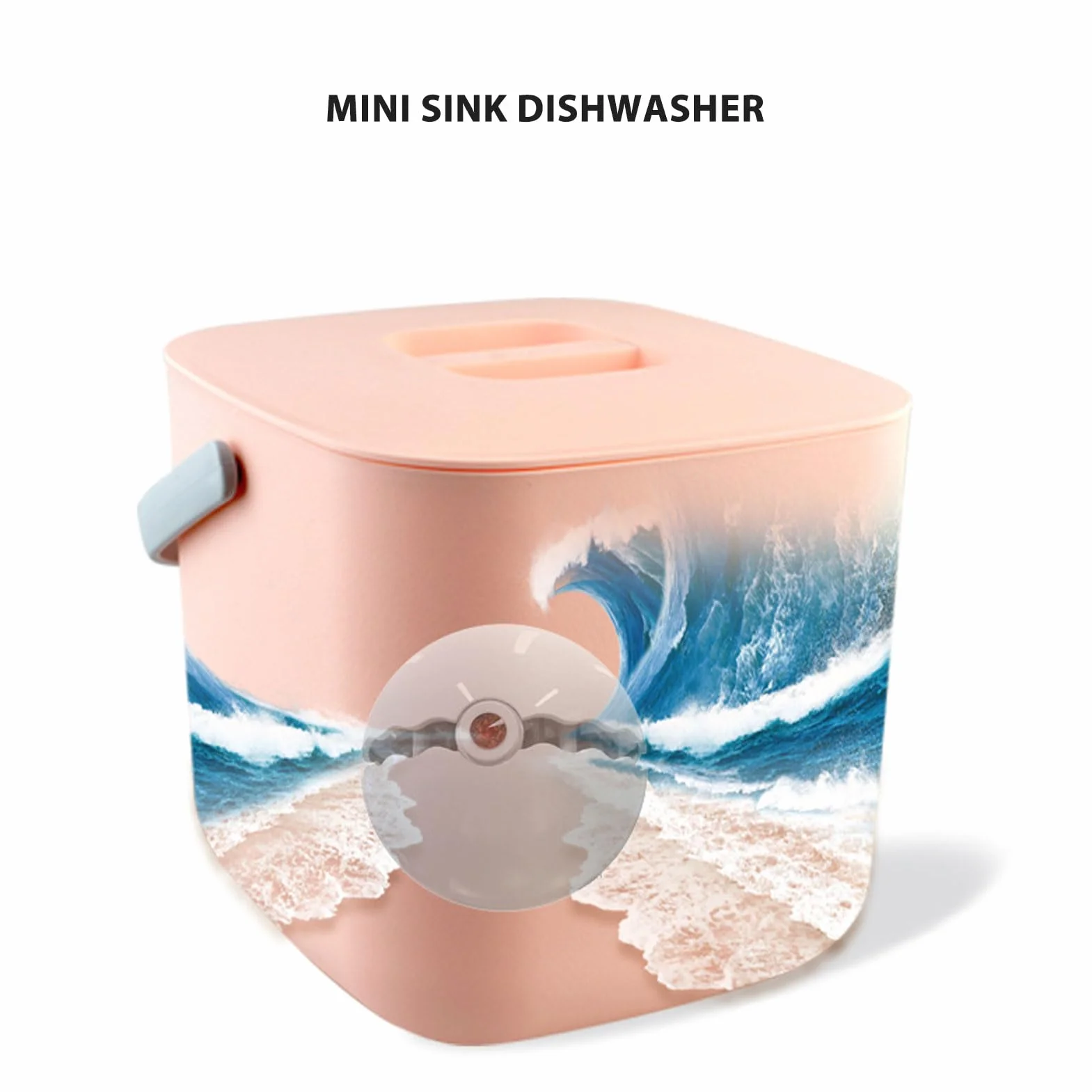 Lavadora de Platos USB, Mini Lavavajillas, Apagado Automático, Fregado de Alta Presión, Luz Portátil para el Hogar (Cubo blanco)