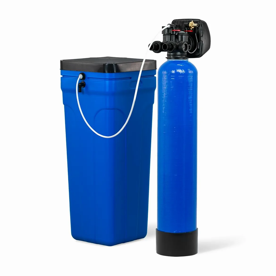 IWSC 1000 - Ablandador de agua para 3 – 4 personas, multifamiliar, depósito de sal separado para largos intervalos de recarga, incluye kit de conexión