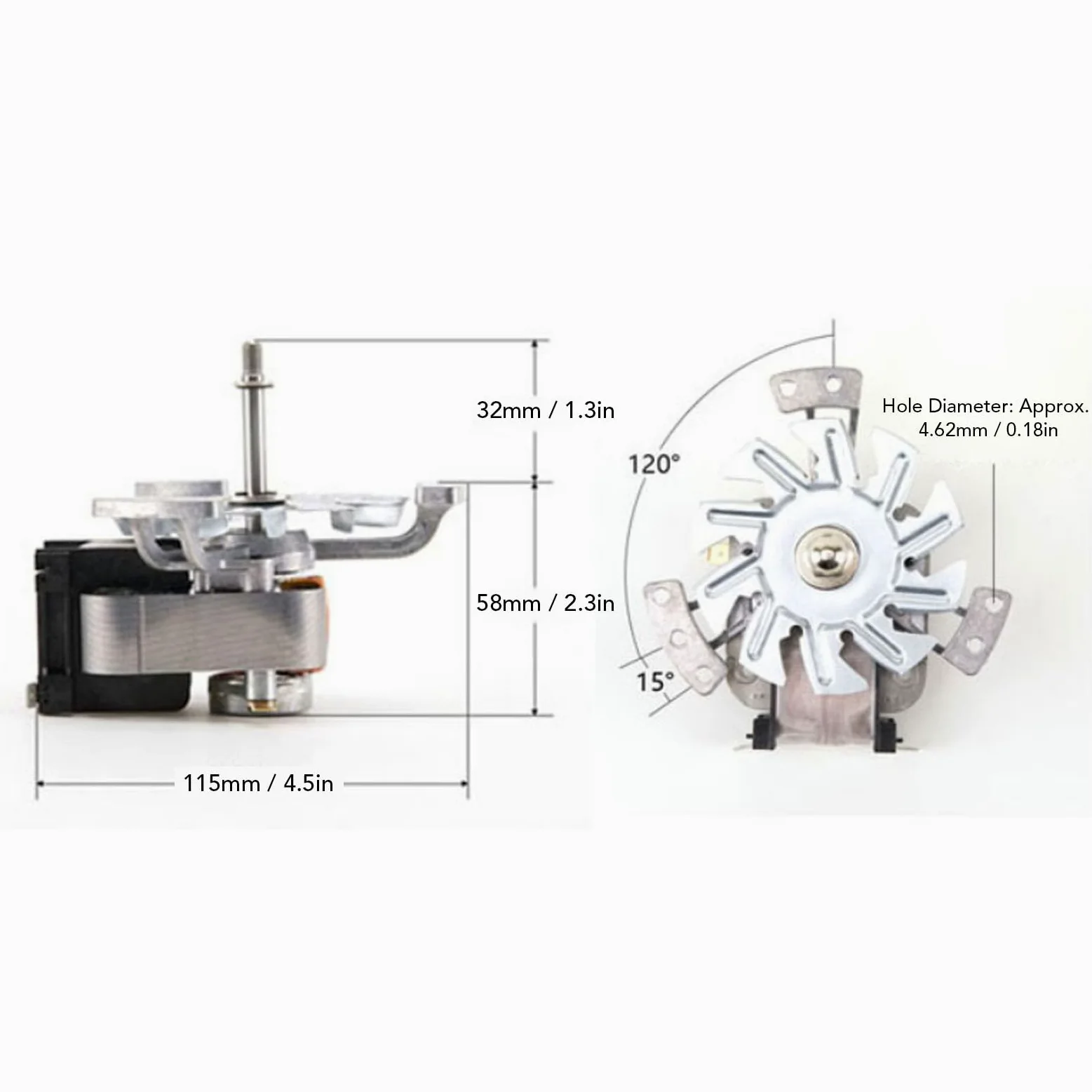 Motor de Ventilador de Horno de Secado, Motor de Ventilador de Convección de Aluminio de 6 Aspas para Aplicaciones Industriales de Temperatura Constante