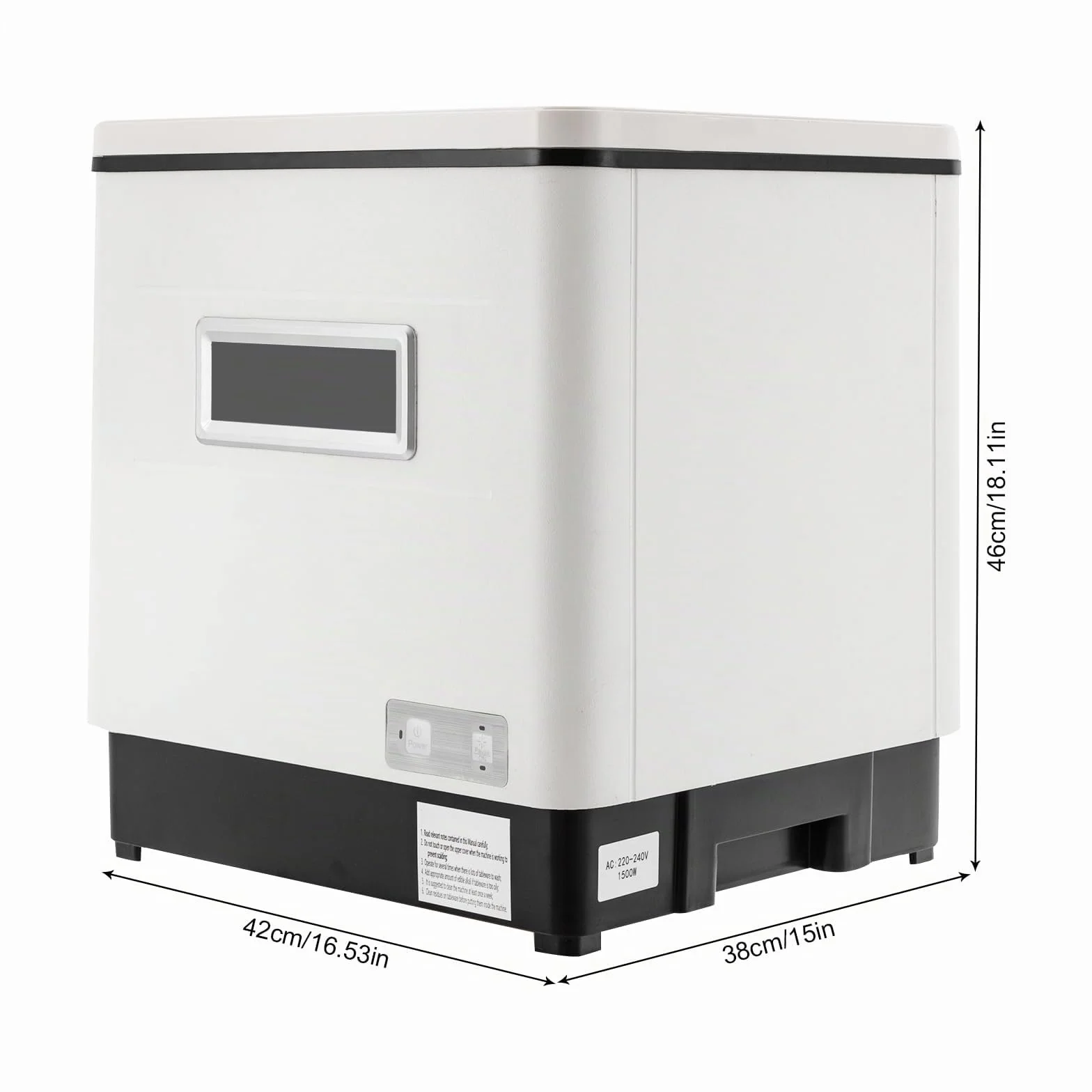 Lavavajillas de mesa, 1500 W, función de secado, para cocinas pequeñas, apartamentos, 60 L, wi dishwasher pequeño, para casa, oficina, camping con conexión de agua