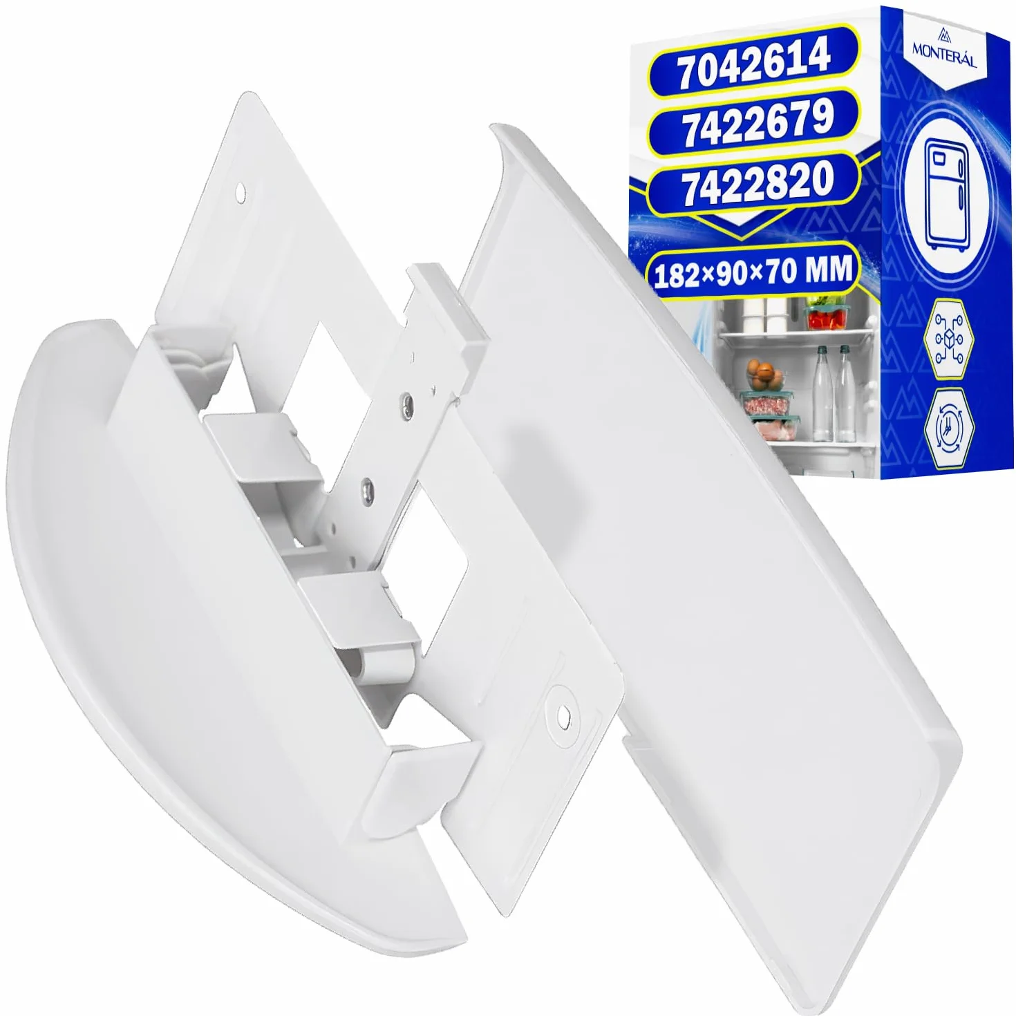 MONTERAL Tirador Frigorifico Combinado y Congelador Vertical 182 x 90 x 70 mm con Código Original 7042614 704261400 7422679 7422820 742282000 para Liebherr - Garantía de 10 Años