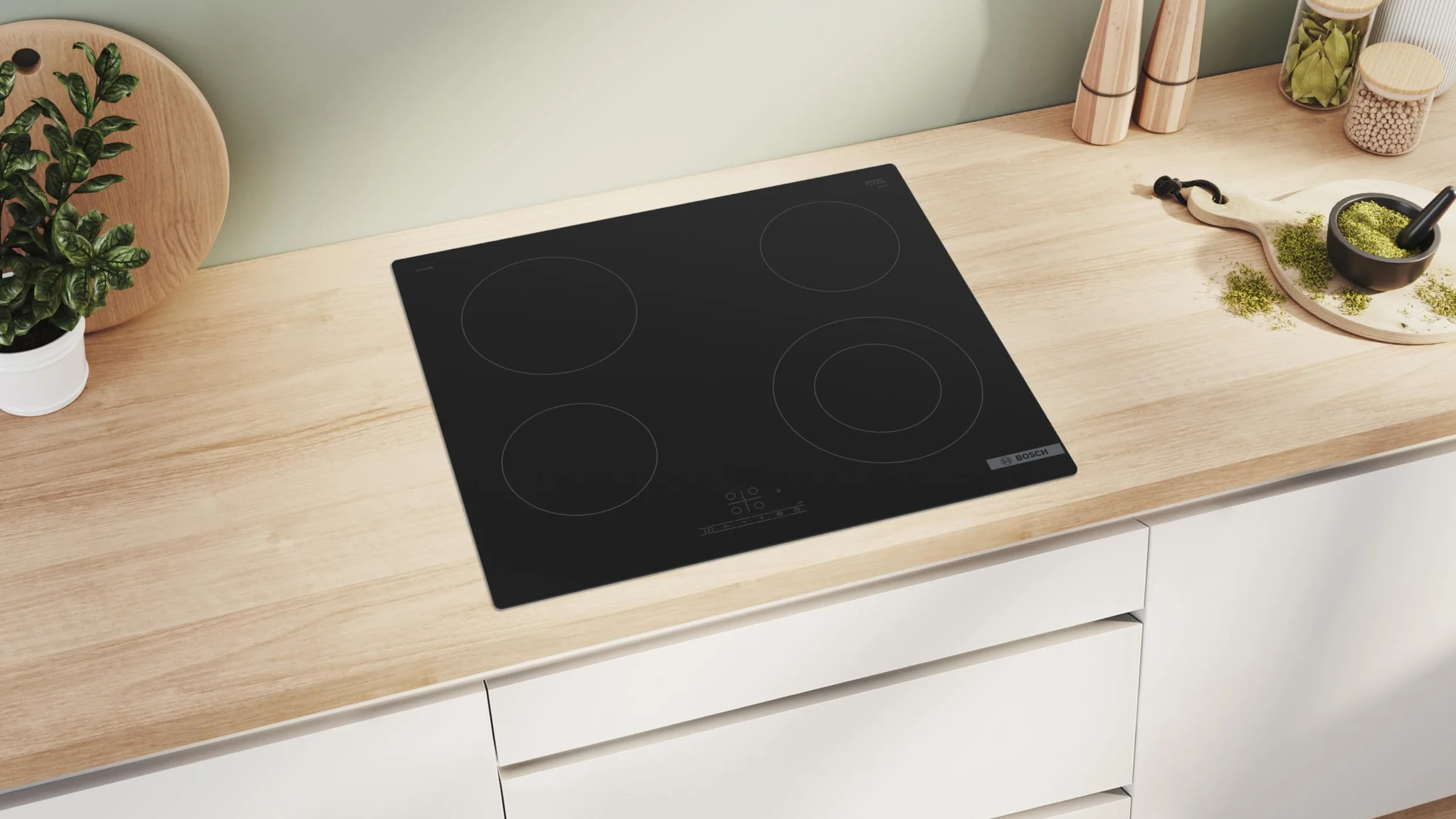 Bosch Placa vitrocerámica 60 cm Serie 4 TouchSelect Negro PKF611BB8E