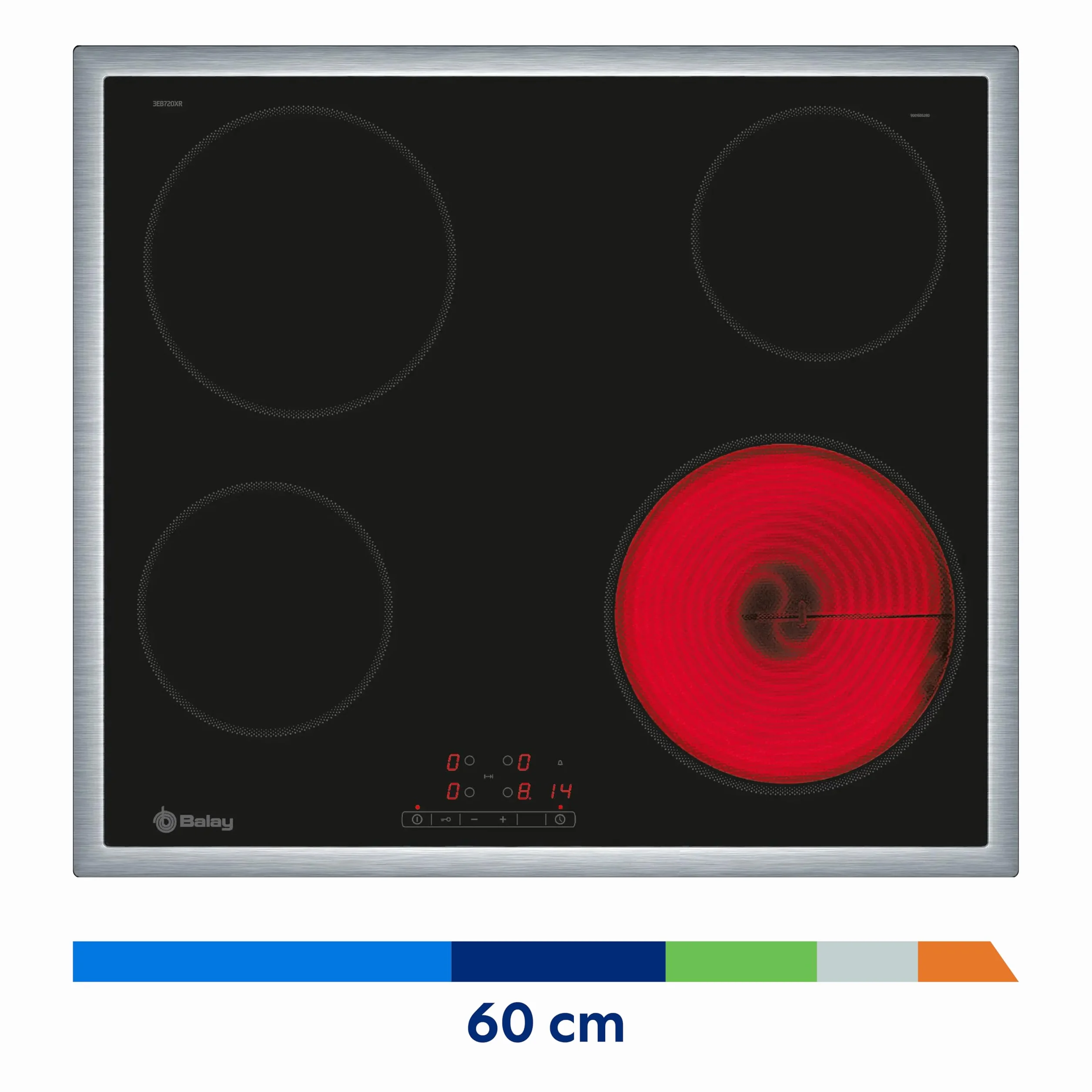 Balay 3EB720XR Vitroceramica 4 Zonas 1200 W Negro 48 x 583 x 513 mm