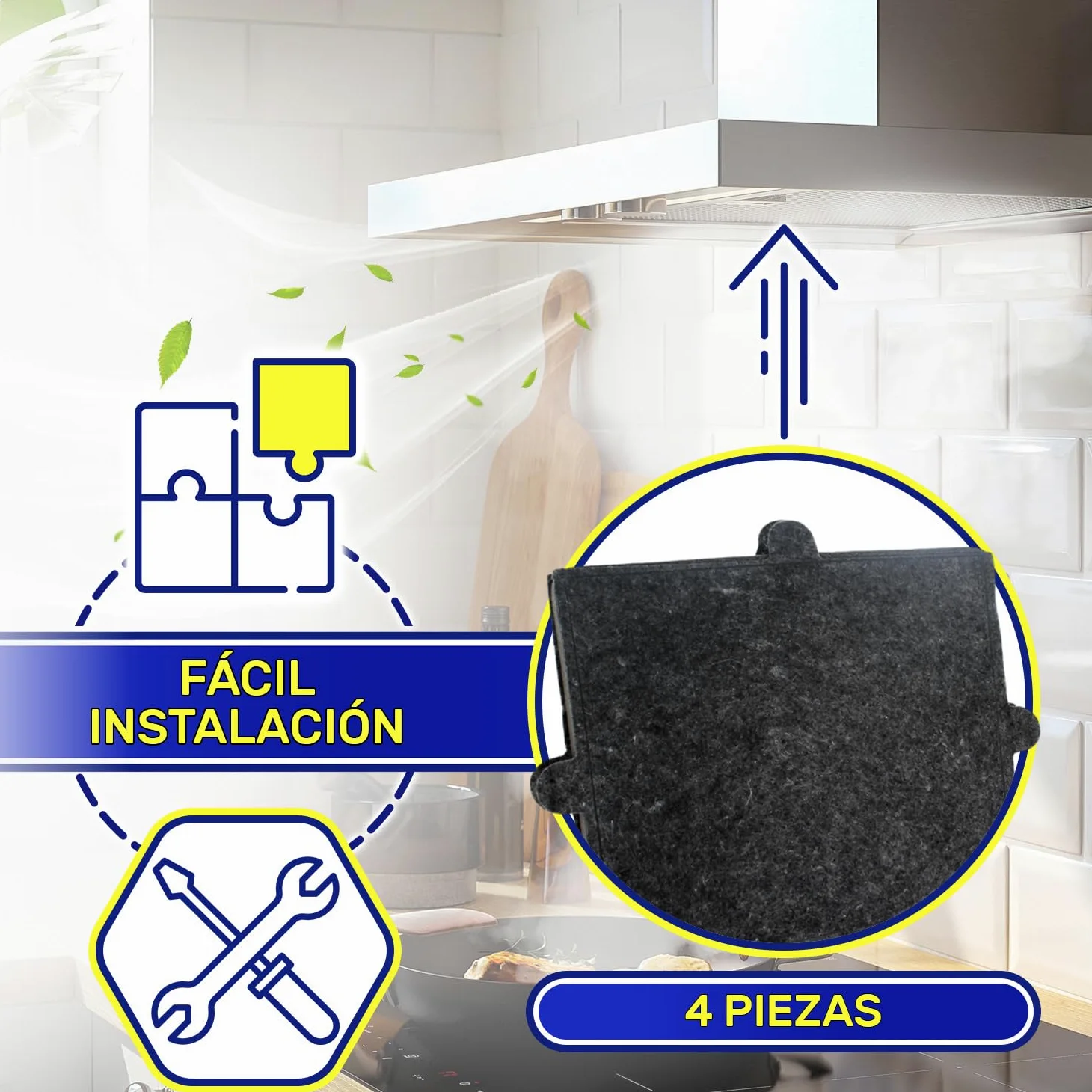 4 Piezas Filtro Carbon Activo para Campana Extractora modelos DKF12-1 DKF121 288x242x20 mm con Código Original 06228731 para Miele - MONTERAL