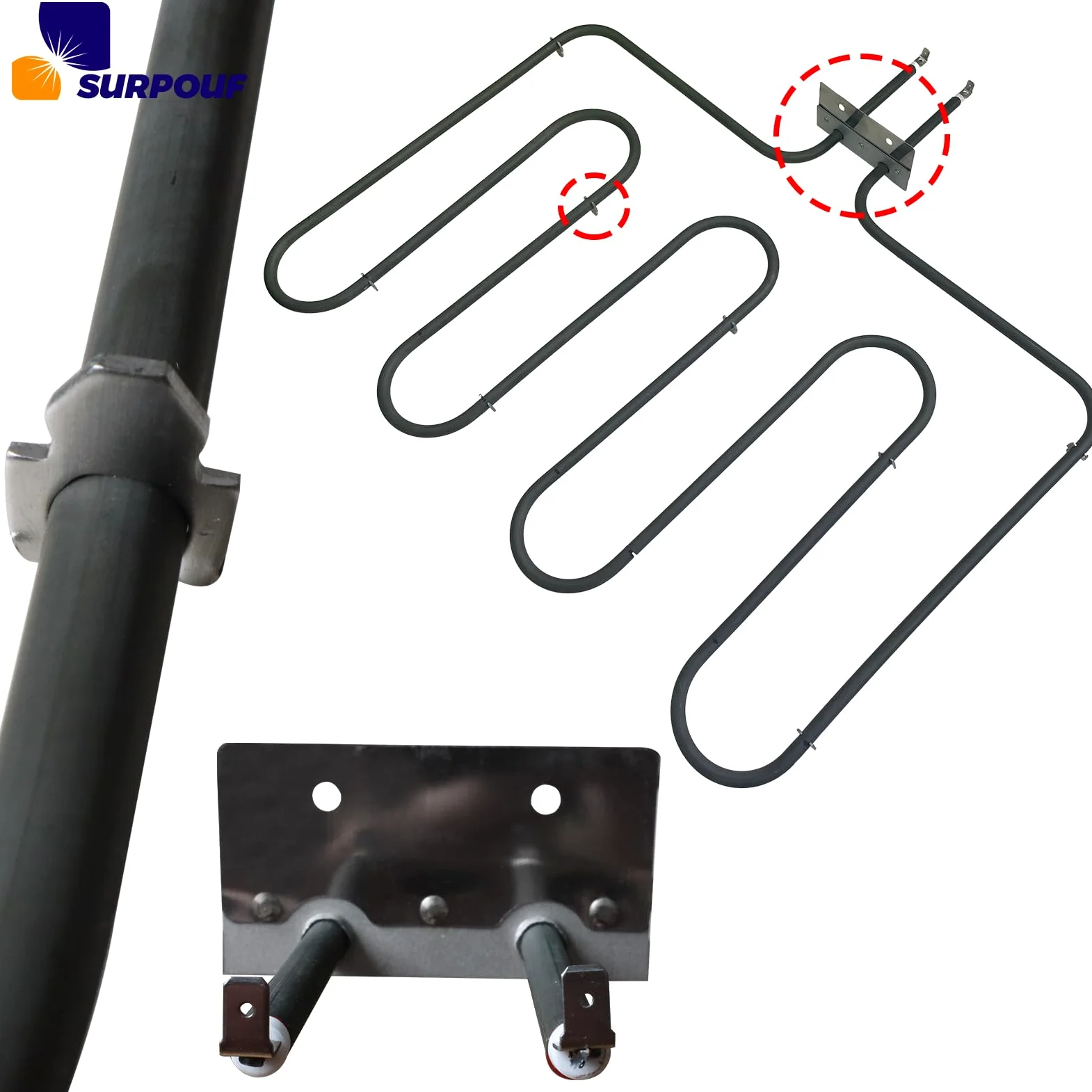 318254906 - Elemento calefactor de horno eléctrico de gas de 3400 W (2 piezas) apto para electrolux Kenmore Frigidaire Ranges eléctricas reemplaza 1259831 318254901 AP4298966 PS1992188