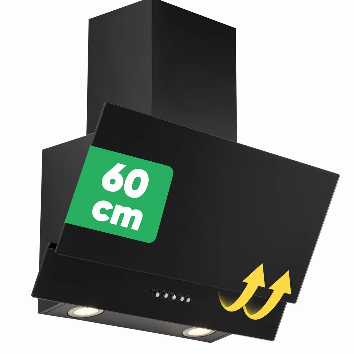 Bomann DU7607-G-Noir Hotte inclinée à LED Noir