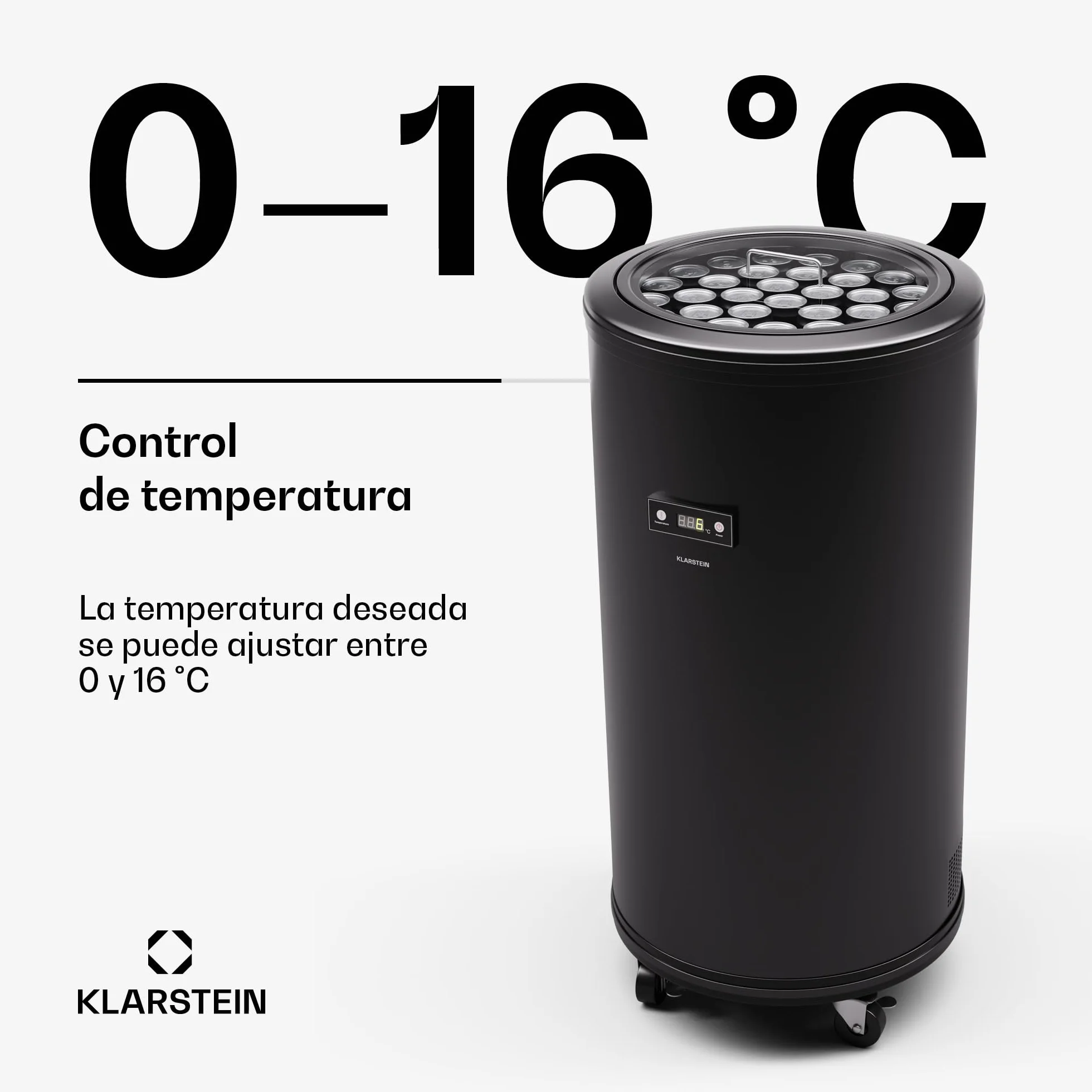 KLARSTEIN Beersafe L Nevera con pantalla LED, frigorífico de acero inoxidable, nevera de bebidas interior/exterior, nevera de vino 70 L