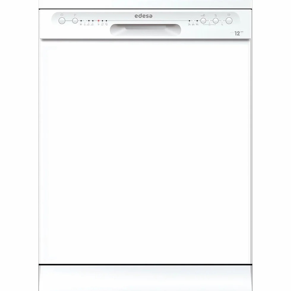 Edesa Lavavajillas Libre Instalación EDW-6120 WH Ancho 60 cm 4 Programas + Especiales 12 Cubiertos Triple Sistema Seguridad Cavidad Smart LED Cestillos Superior e Interior Color Blanco