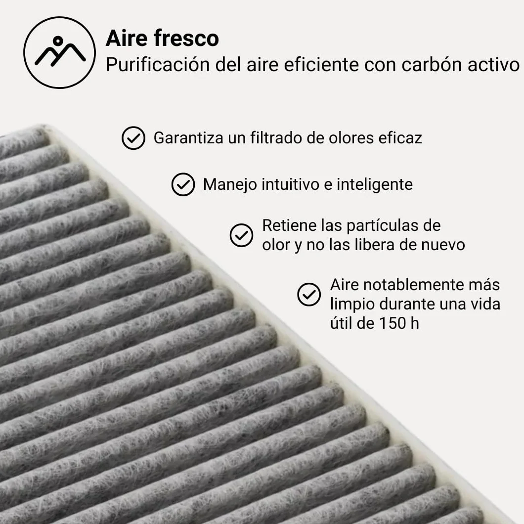 BORA PUAKF Filtro de carbón activo original para extractor PURE (PURU/PUXU), Filtro de campana de repuesto, Filtro de recirculación de aire