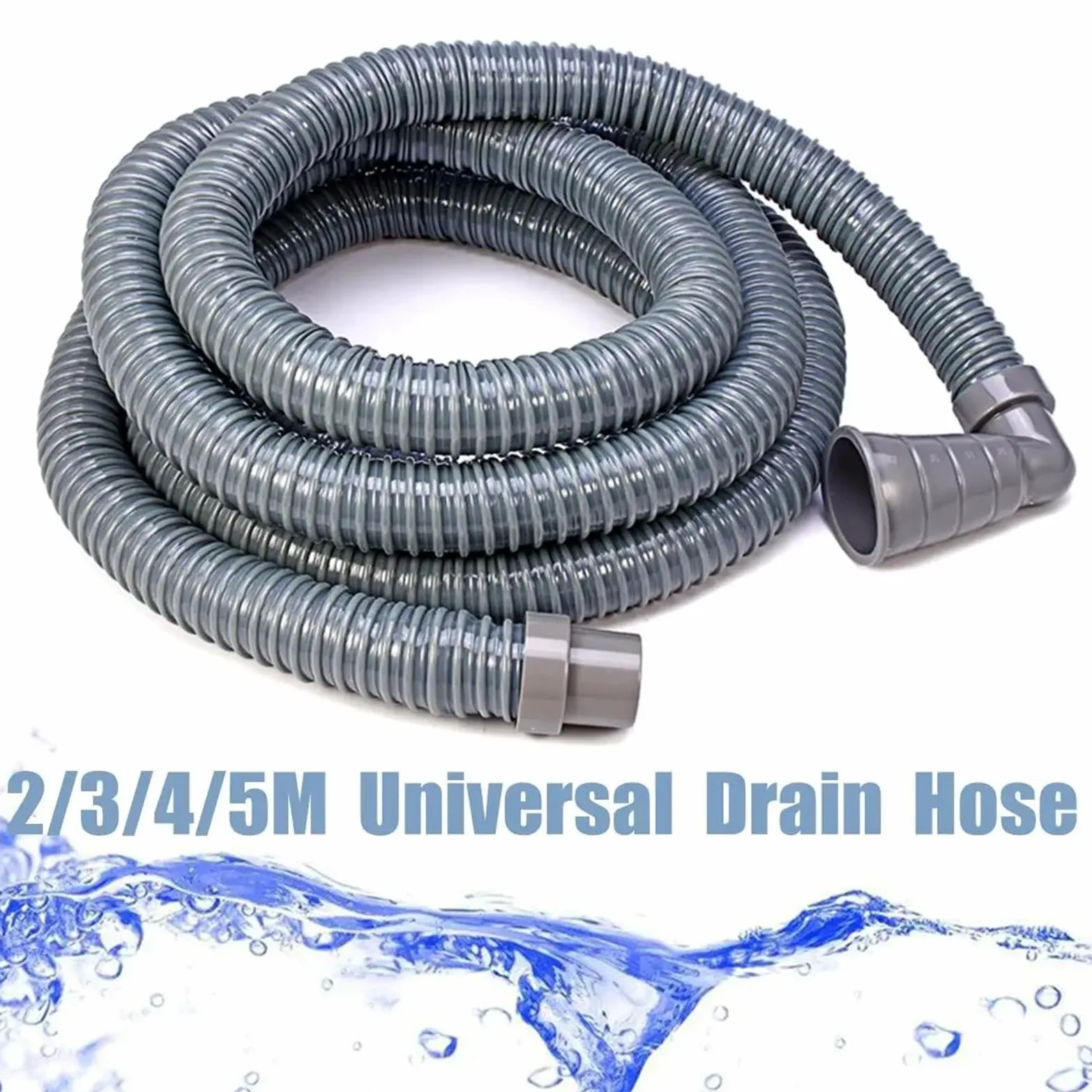 Tubo desague lavadora Manguera de drenaje flexible for lavadora, salida de aguas residuales de lavavajillas, tubo blando de expulsión, tubo flexible apto for 32-42 mm, 2 m, 3 m, 4 m, 5 m(3meter)