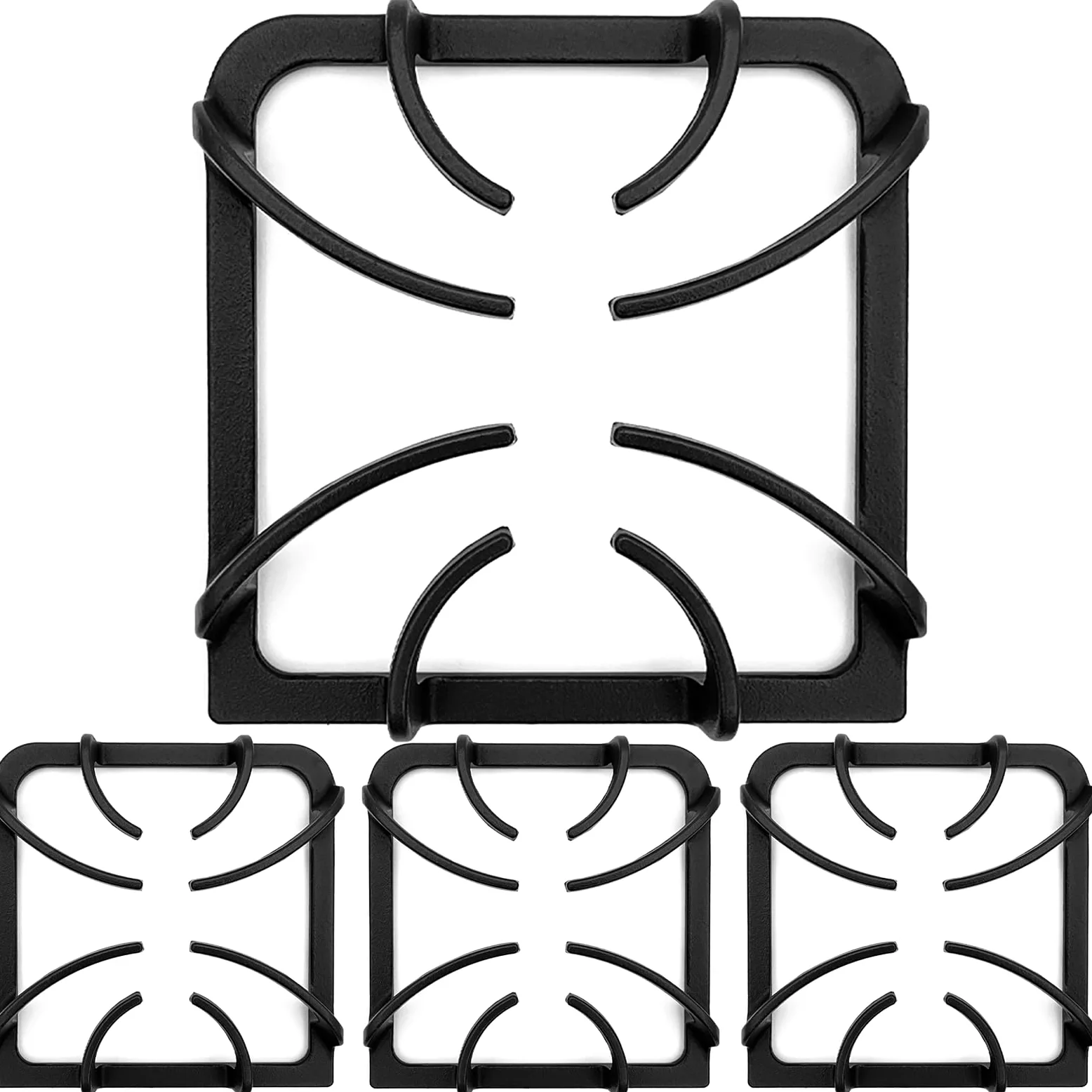 C2405 - Rejillas de hierro fundido para 4 quemadores, rejillas de estufa, piezas de repuesto para Frigidaire, Kenmore, piezas de estufa, rejillas de superficie superior de estufa, accesorios de