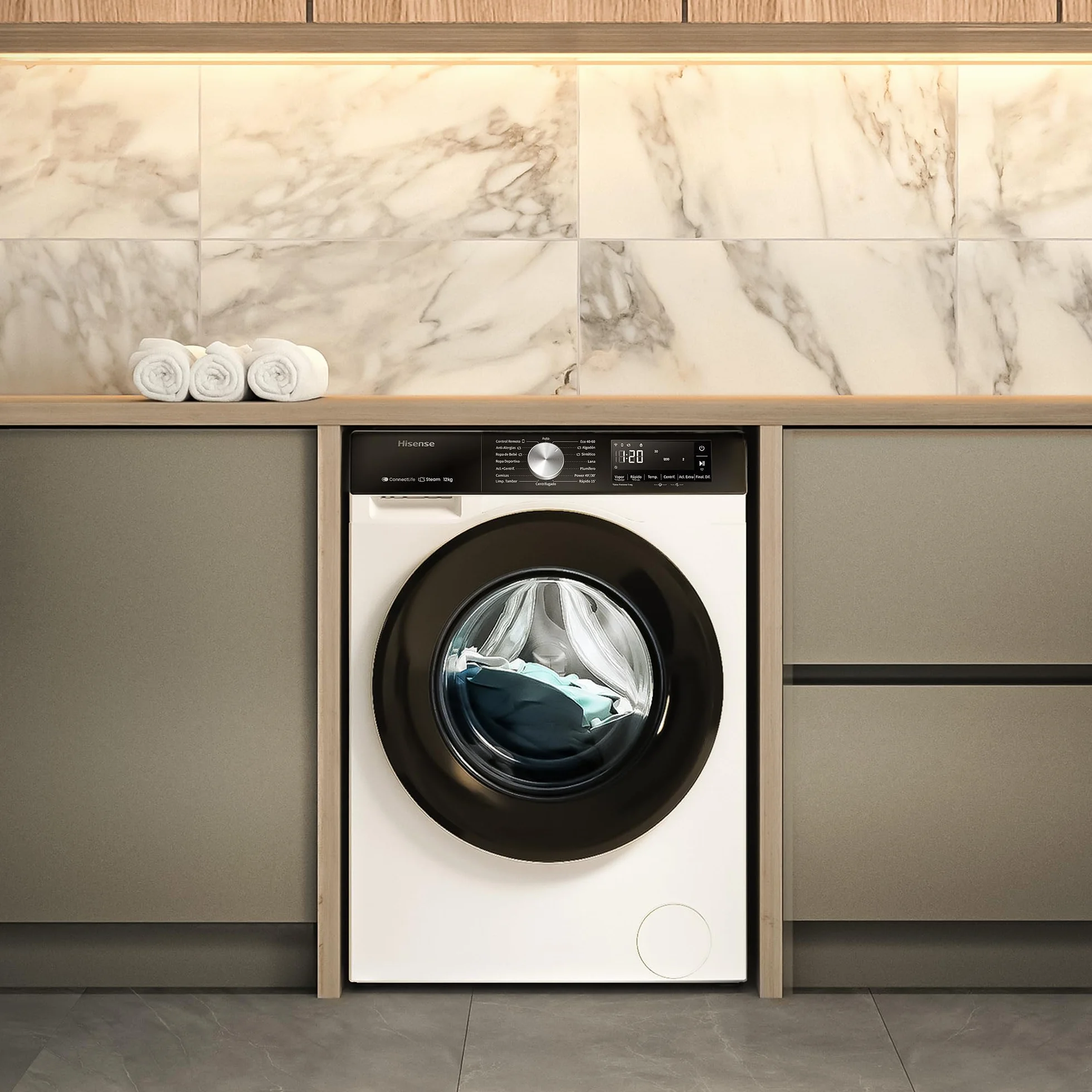 Hisense WF3S1243BW3 Lavadora 12 Kg 1400 RPM 19 Programas PureJet Blanco
