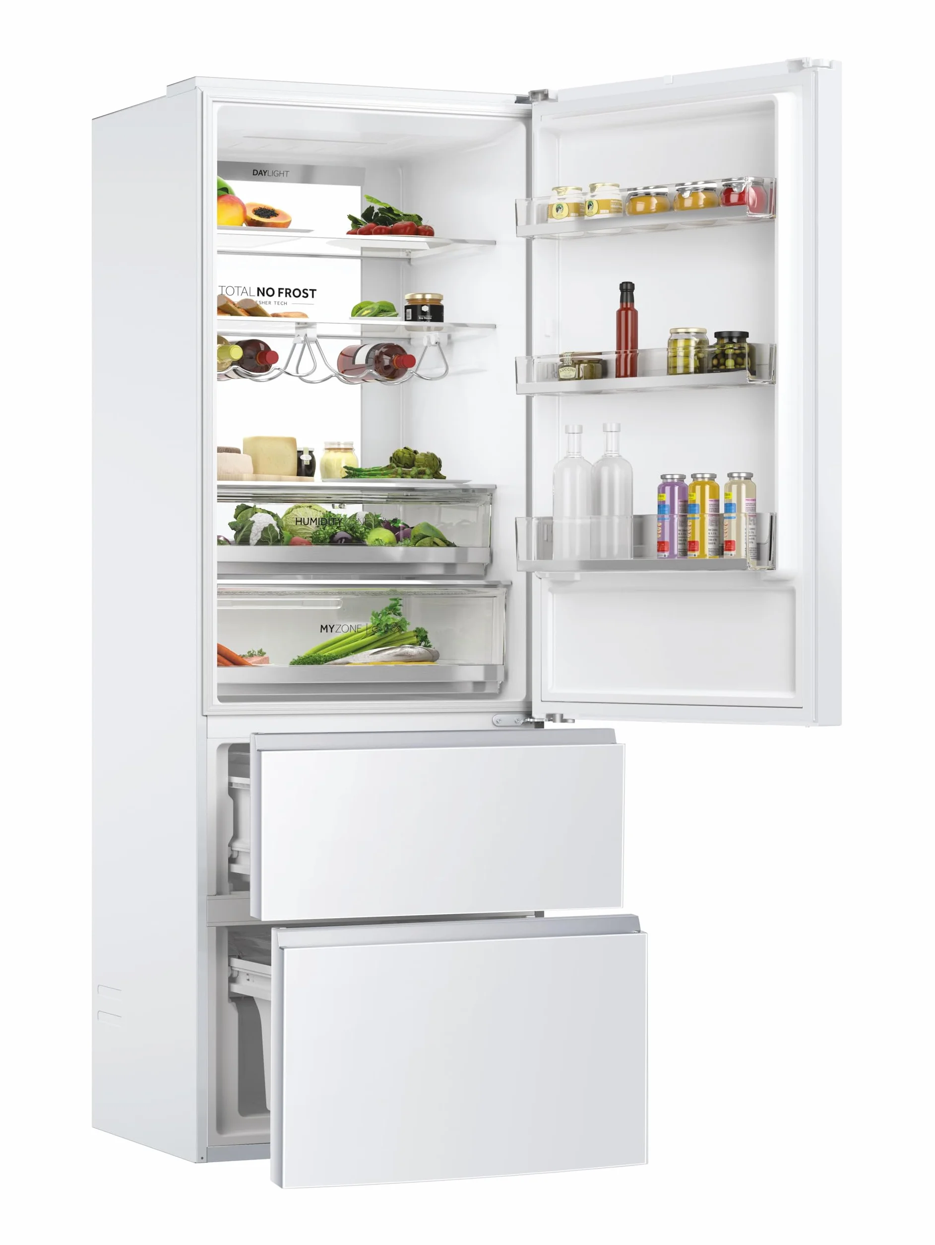 Haier Frigorífico Combi 3D 70 Series 7 HTW7720DNGW 483L Total No Frost Motor Inverter Blanco