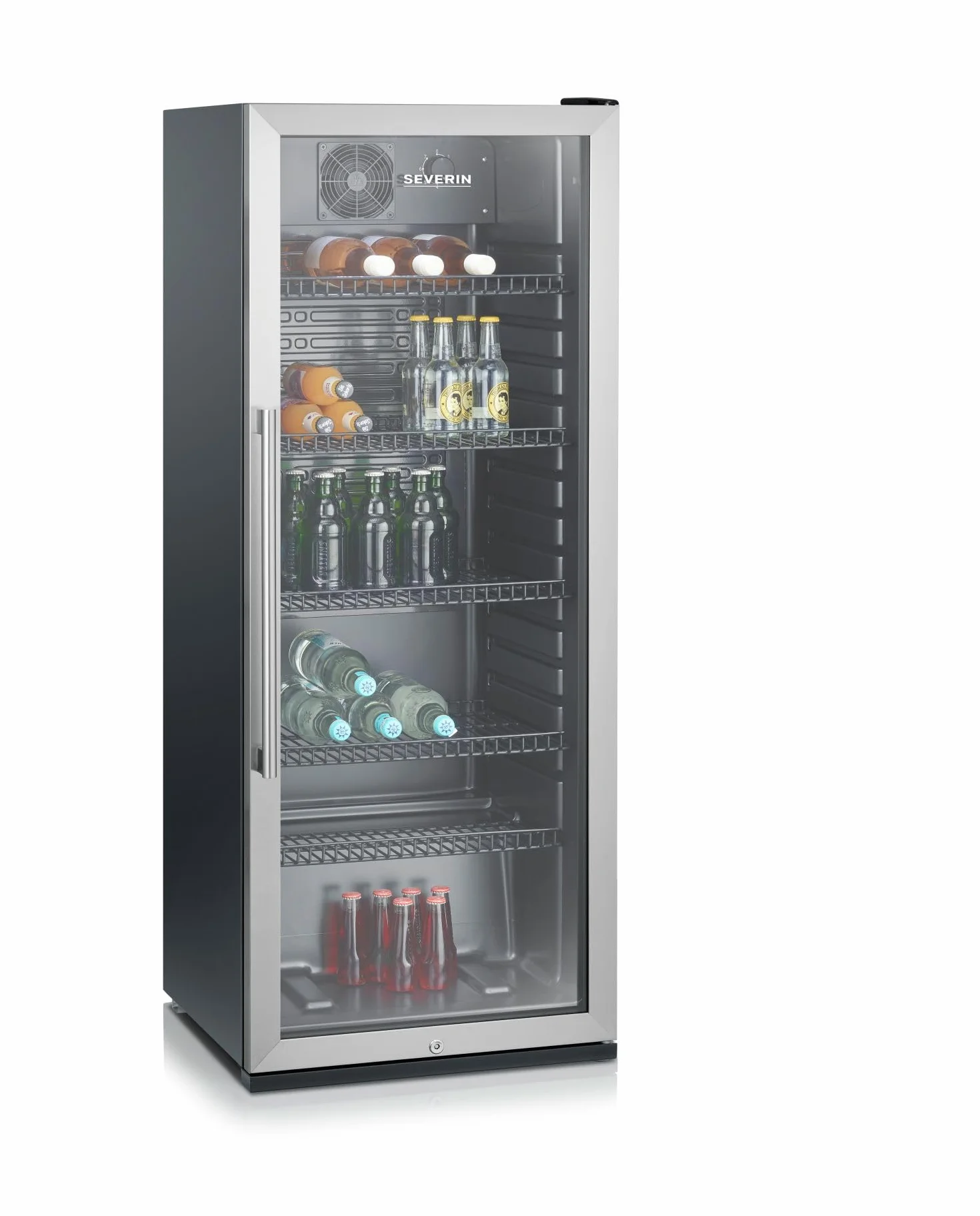 Bottle Fridge, 241L, Black-Silver
