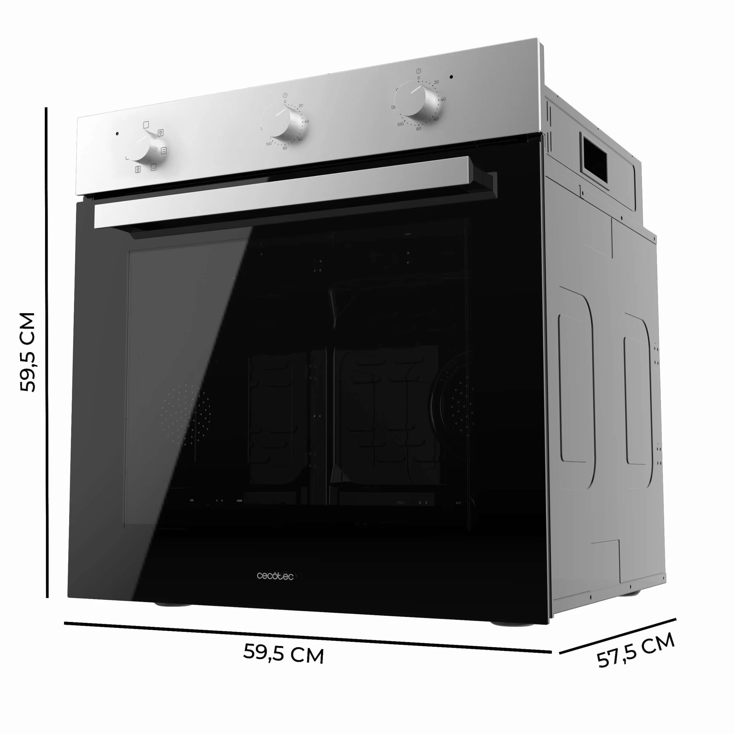 Cecotec Horno Integrable Multifunción 70L Bolero Hexa M236000 Inox Time. 2800W, 6 Funciones, Temporizador, Steam Base XXL, Steam Assist, Steam EasyClean, Cooling Fan, Modo Defrost, Eco, Convección