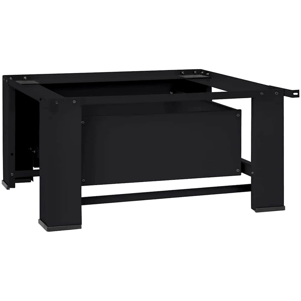 Mangloder - Podio de acero negro para lavadora, 64 x 55 x 32,5 cm, para lavadora y secadora, con patas ajustables para lavandería, baño y sótano