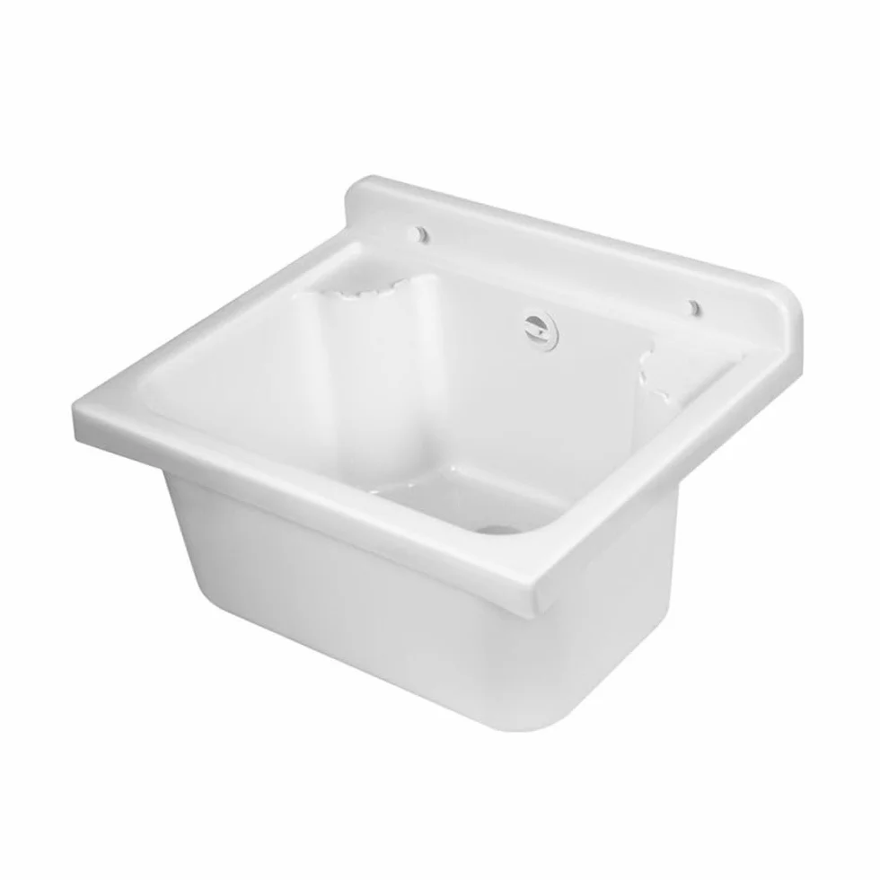San Marco Mueble lavadero ahorra espacio de PVC 42,5 x 35 cm con lavabo
