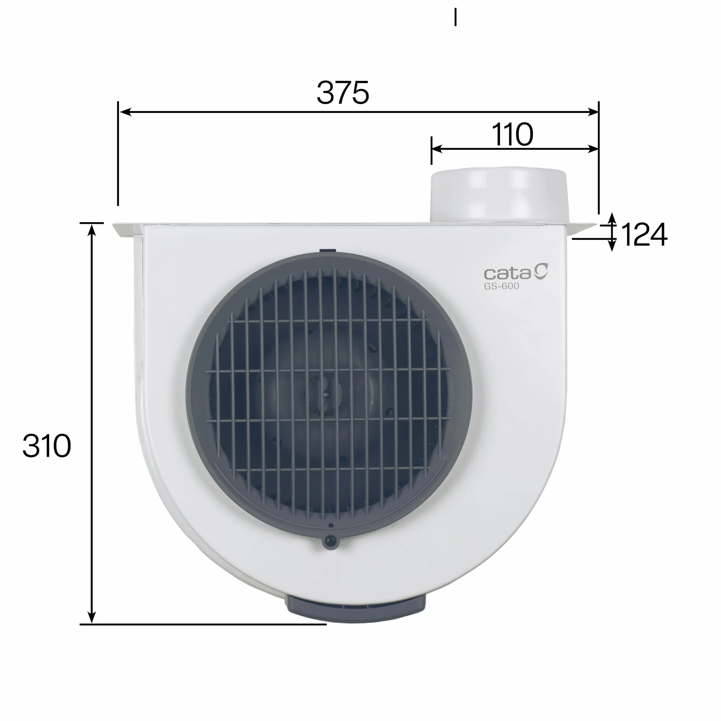 Cata GS 600 Extractor de humos silencioso 105W Blanco Gris