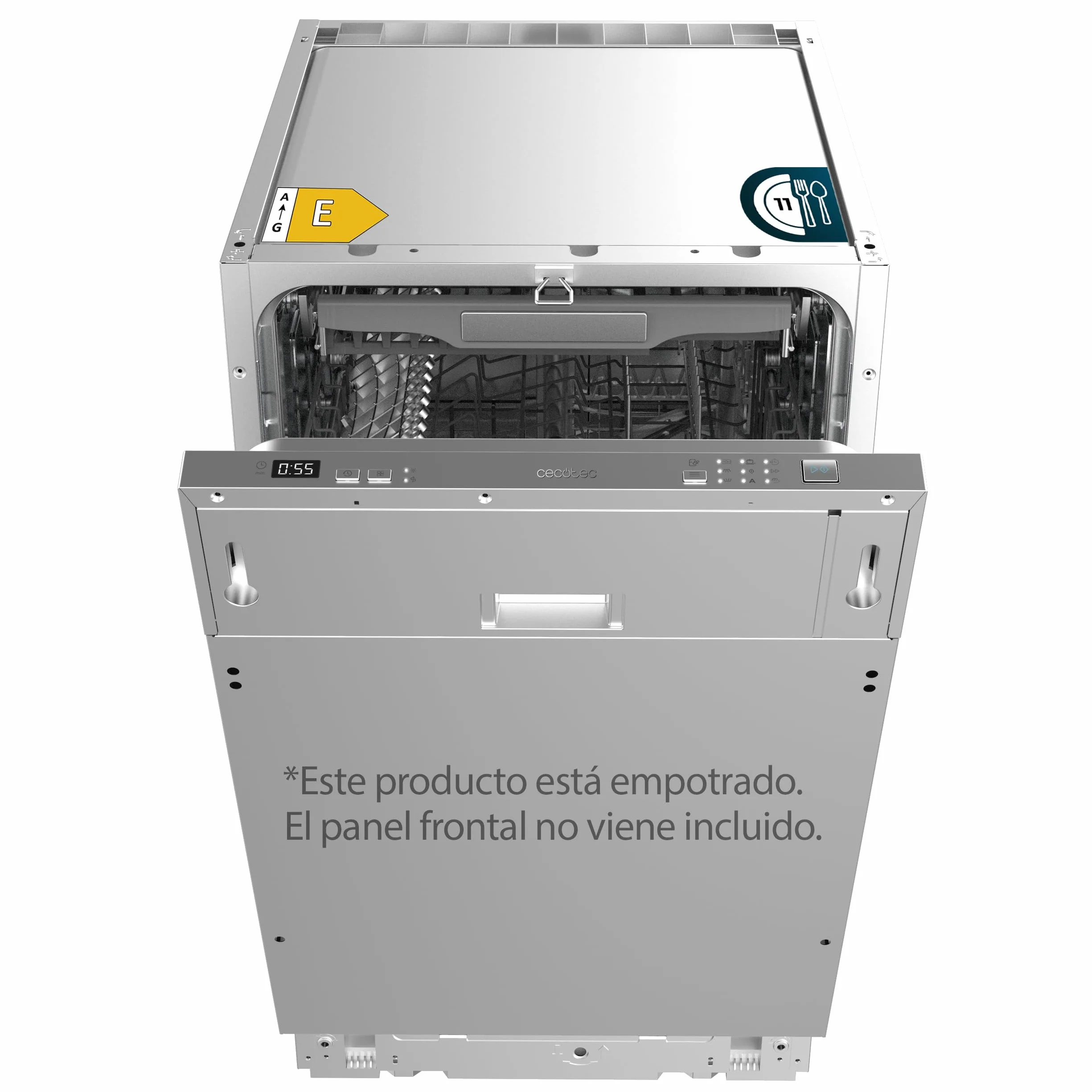 Cecotec Lavavajillas Integrable Bolero Aguazero 4101 Full-BI E 1850 W 11 Cubiertos 6 Programas AquaStop Panel Táctil