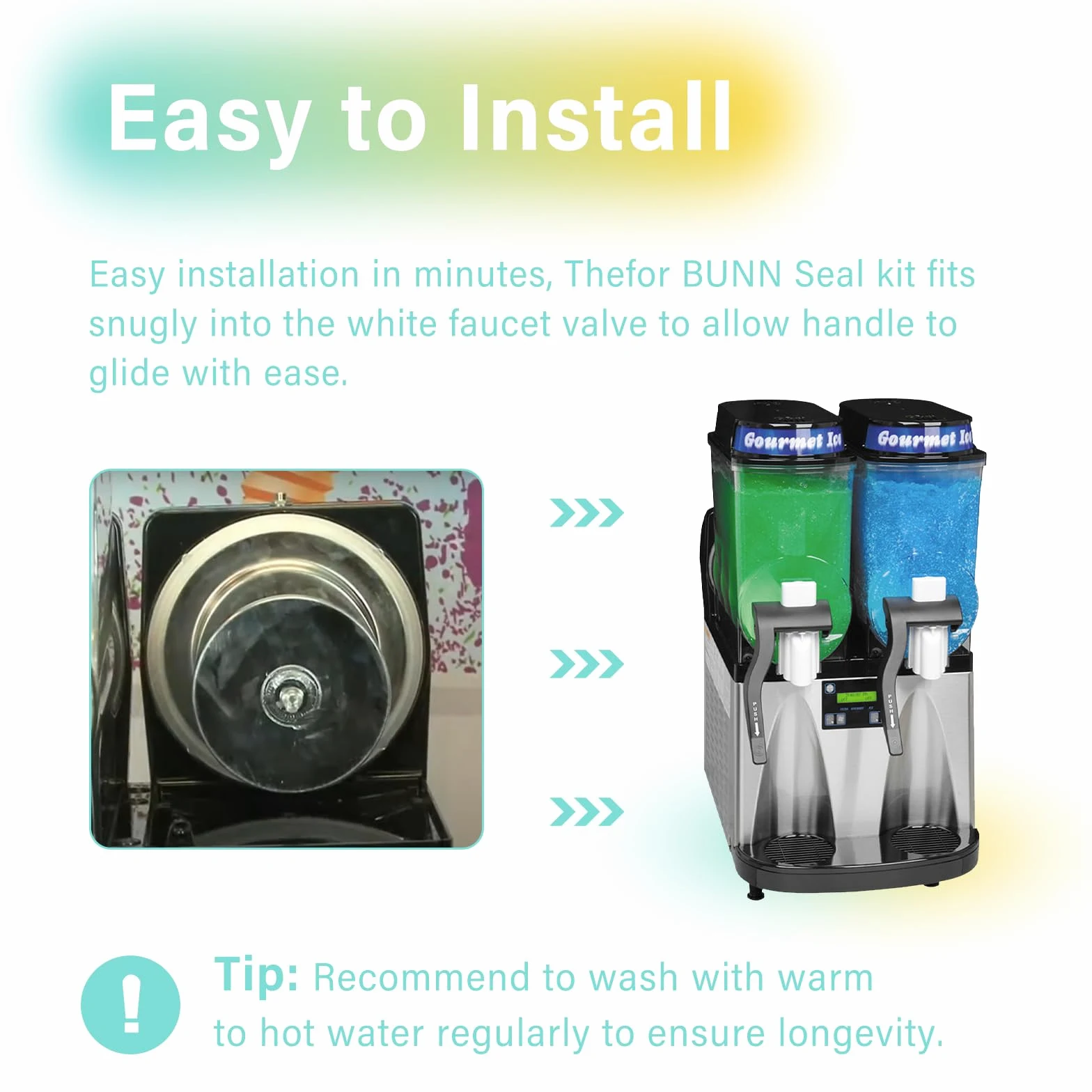 Sello de junta de tambor de refrigeración/tolva 32079.0000 y kit de sellado de grifo, máquina de bebidas congeladas 32268.1000 para máquina de granizado Bunn Ultra2, para piezas de máquina