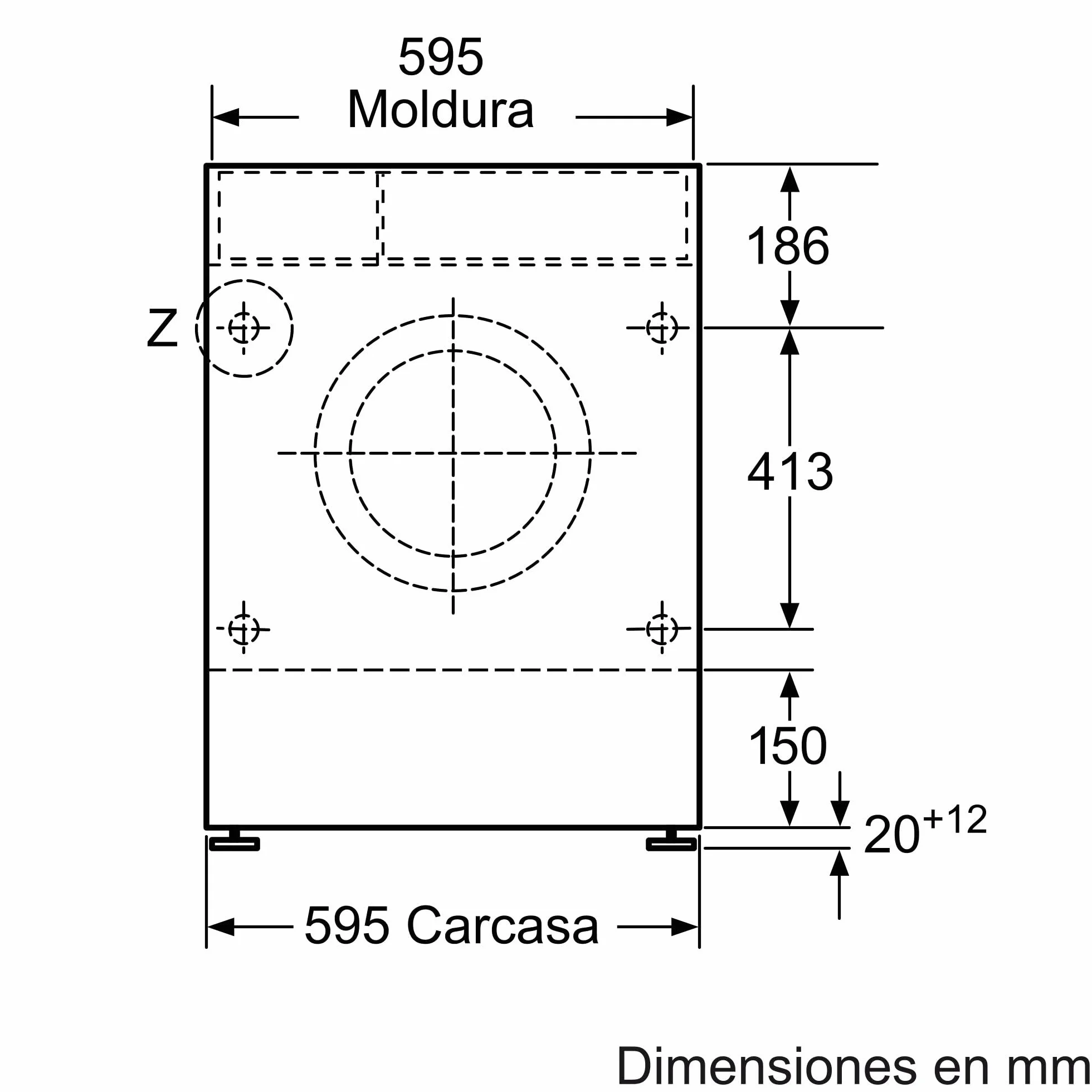 Bosch Lavadora-Secadora Integrable, 60 cm, Serie 4, AutoDry, Blanco, WKD24362ES.