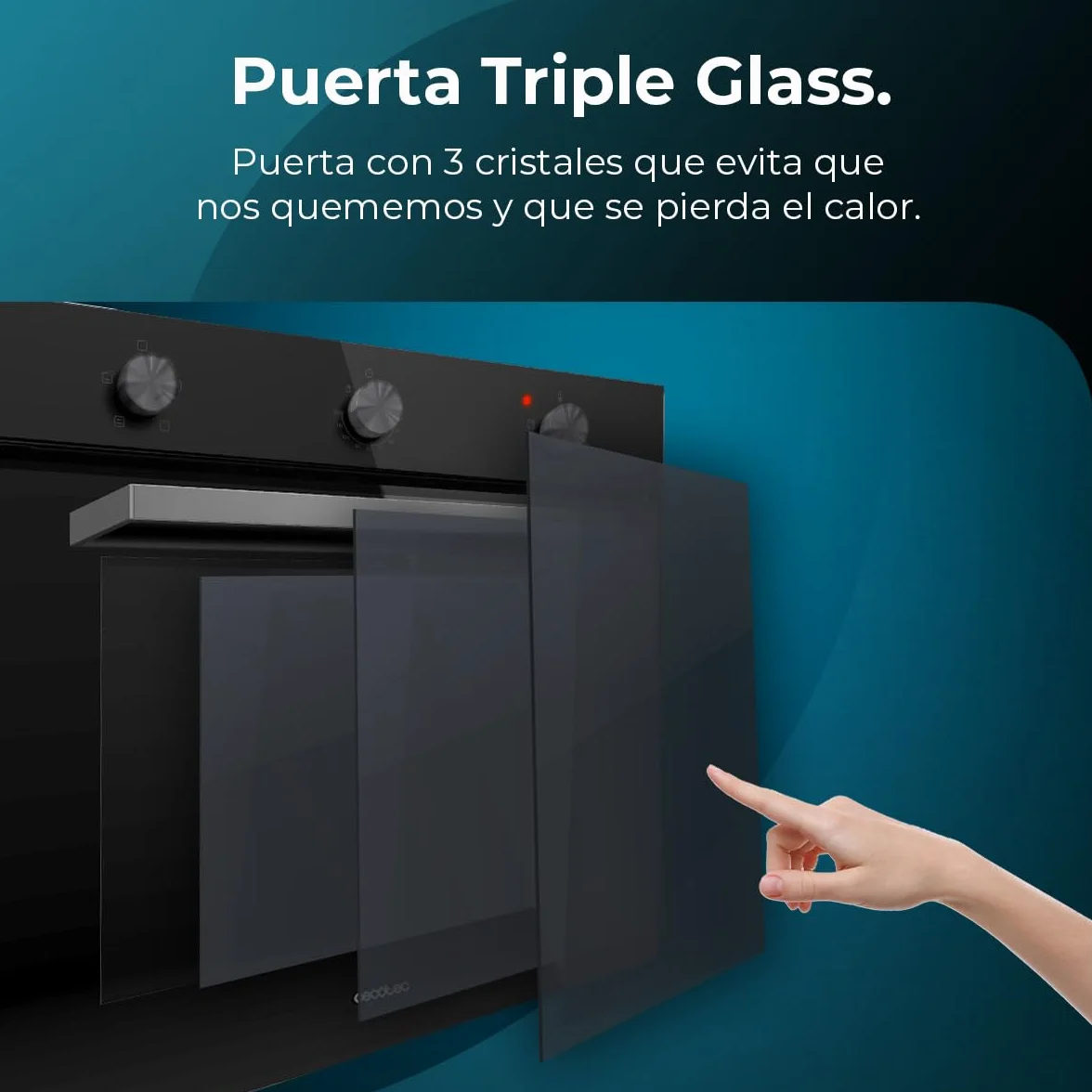 Cecotec Horno Integrable Convencional Bolero Hexa C136000 2800W 77L Steam Assist Triple Glass