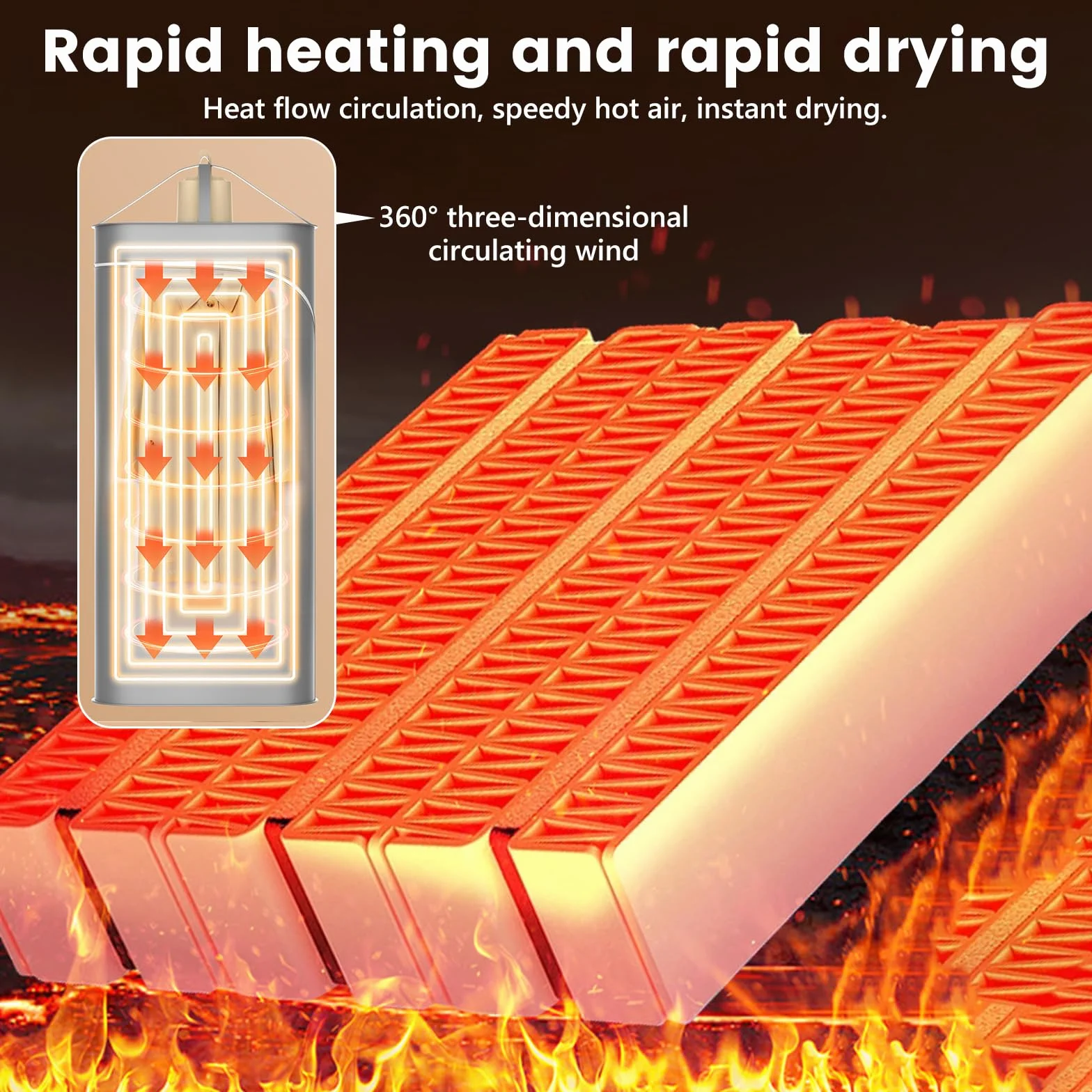 Secadora Eléctrica Portátil,Mini Secadora de Ropa de 500 W,Secador de Bomba de Calor con Temporizador de 6 Velocidades,Secado Rápido y Esterilización,Secador para Viajes de Negocios Camping