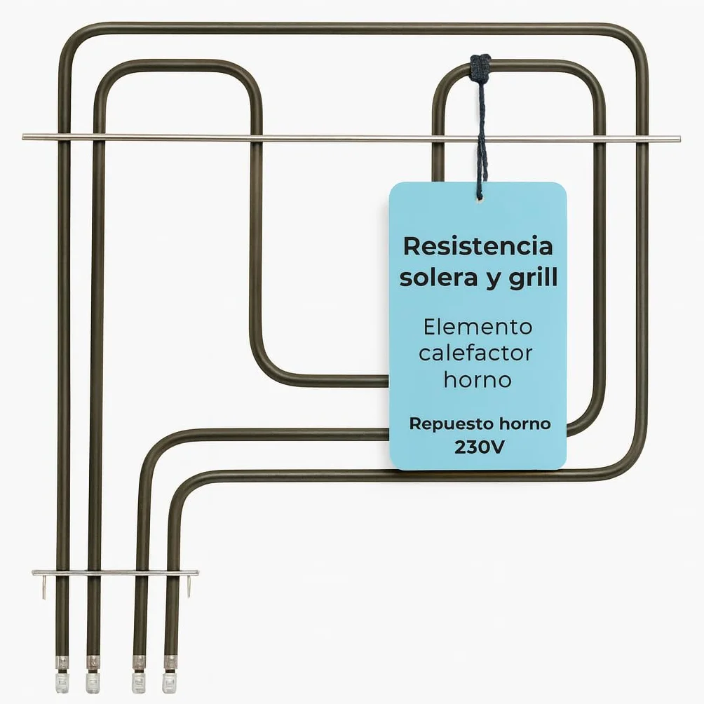RECAMBIOS DREYMA Resistencia Solera y Grill Horno 1500W 1100W 230V Tubular Acero Montaje Faston Barra Guia Calor Uniforme Instalacion Rapida Compatible con TEKA BOSCH BALAY Repuesto Solido