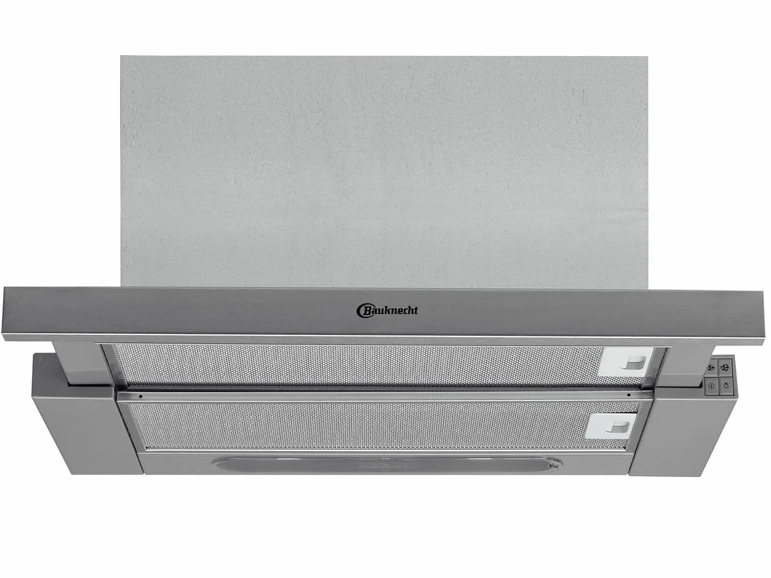 Bauknecht DBAH 65 LM X - Campana extractora plana (60 cm, apta para circulación de aire y recirculación, 85,8 kWh, LED, 3 niveles de potencia, clase de eficiencia energética D)