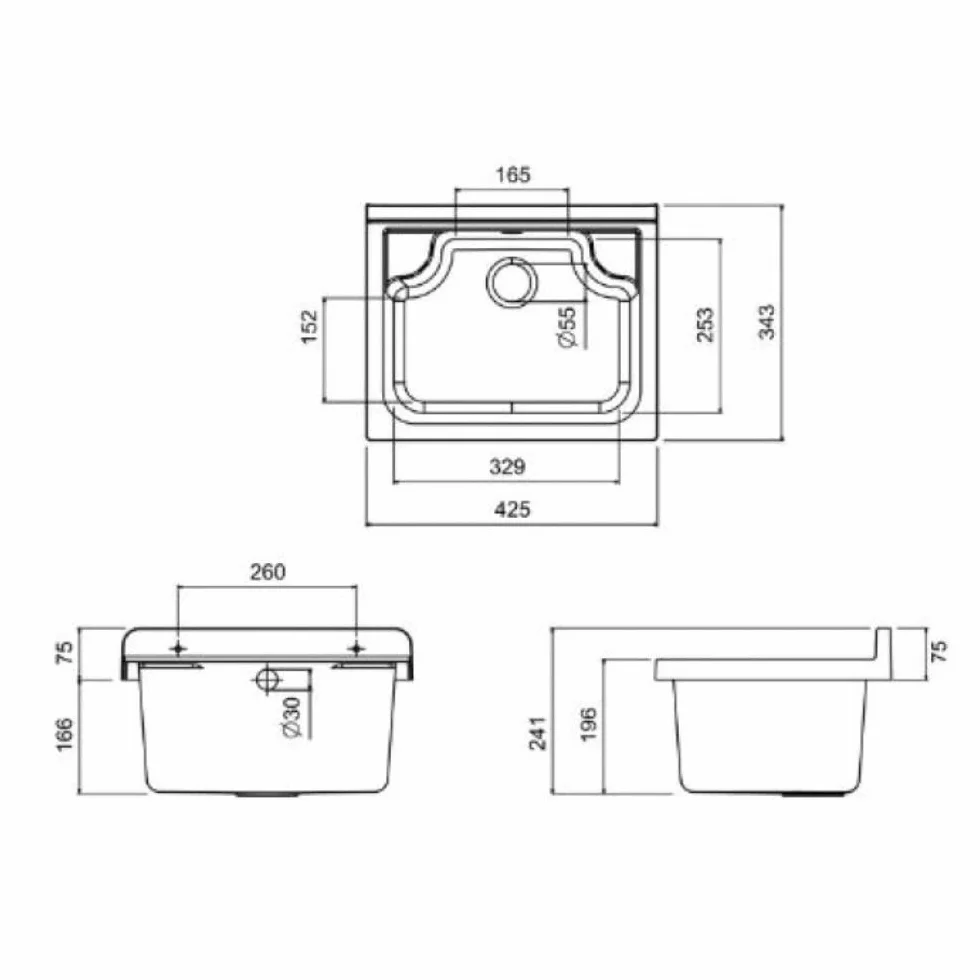 San Marco Mueble lavadero ahorra espacio de PVC 42,5 x 35 cm con lavabo