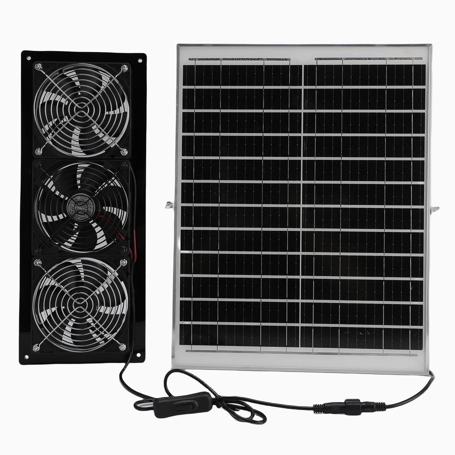 Generic Kit de Ventilador de Escape con Energía Solar, 25W, Resistente a la Intemperie, para Gallinero, Invernadero, Casa para Mascotas, Ventilación de Alta Eficiencia