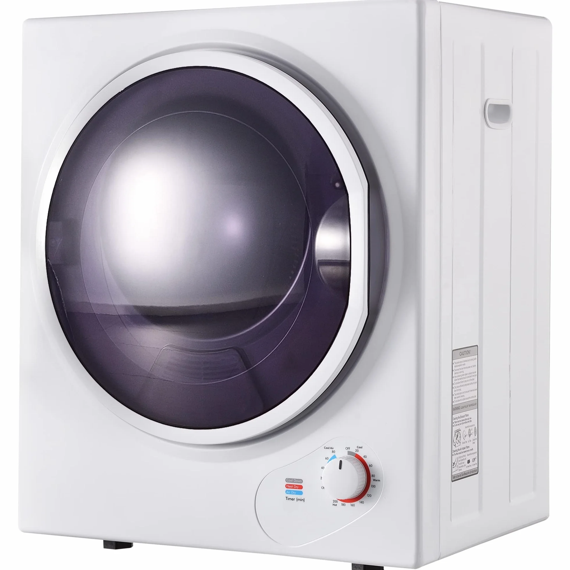 Merax Secadora pequeña con protección contra sobrecalentamiento, montaje en pared con doble filtro y temporizador, 2,5 kg, 850 W, color blanco