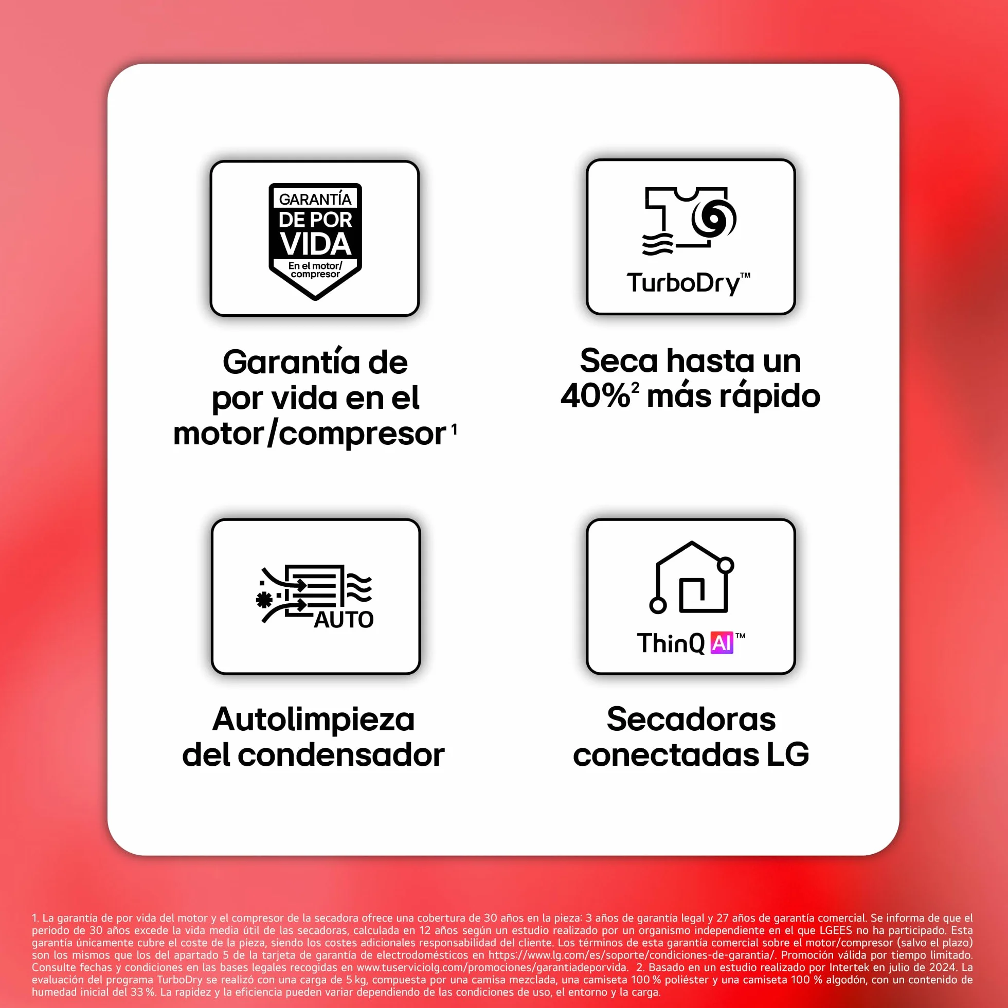 LG RH90V9PV2N Secadora de Ropa 9Kg Bomba de Calor Dual Invert Carga Frontal Serie 900 Inox Antihuellas