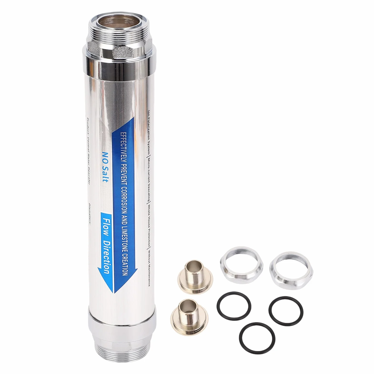 Cocoarm Ablandador de Agua, Descalcificador de Agua de Acero Inoxidable, Tecnología Magnética, Evita la Acumulación de Incrustaciones, Diseño Compacto para Uso en Toda la Casa (Acero inoxidable 2)