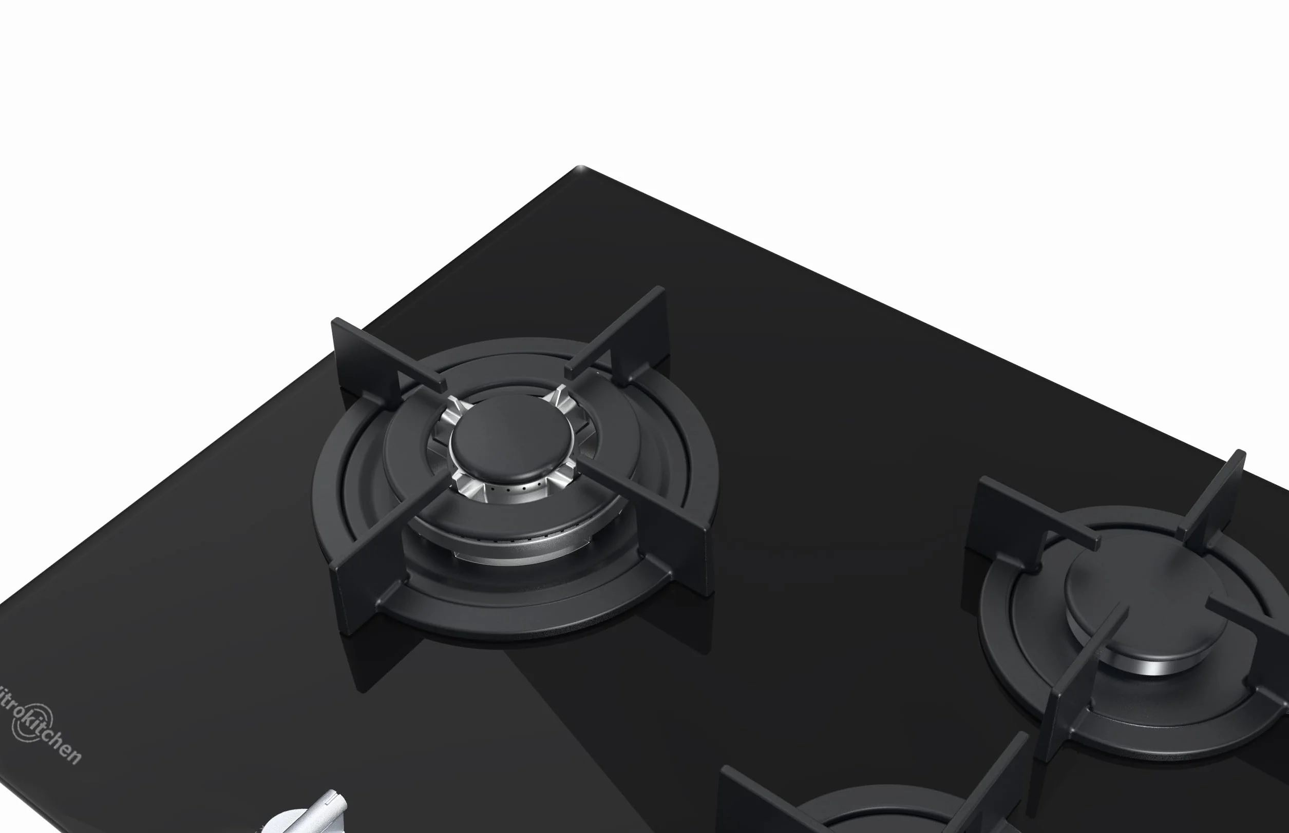 Vitrokitchen CG605NB - Placa Cristal Gas Butano 3 fuegos con encendido electrónico, seguridad Gas-Stop, 60cm
